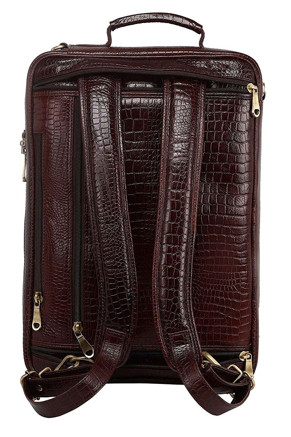 C COMFORT Genuine Leather Shoulder Bags for Men Multipurpose Business Laptop Backpack Bag MacBook NoteBook Upto 16 Inch | Handbags with Shoulder Straps | 2 Main Compartment | (Brown*) 4