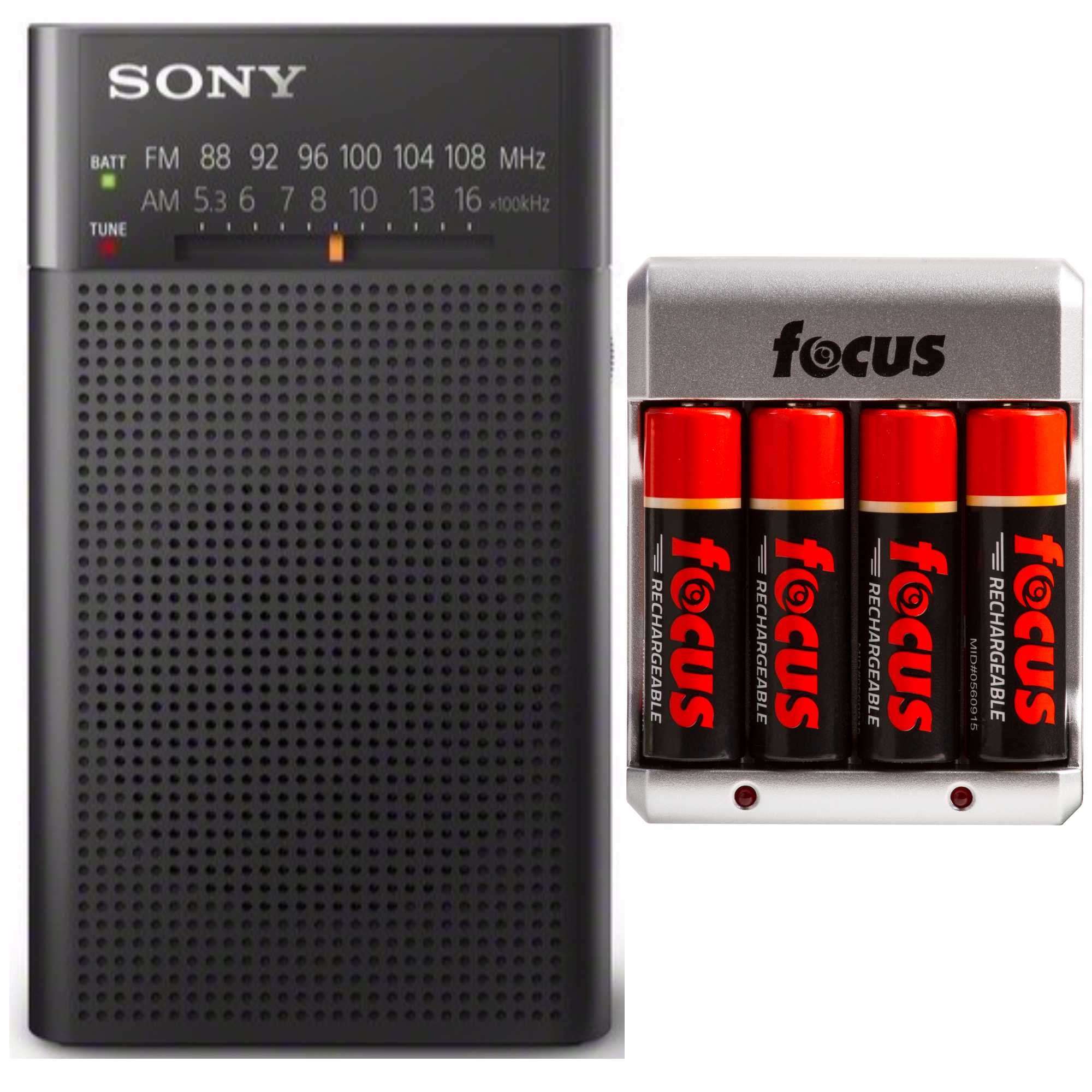 Sony ICFP26 Portable AM/FM Radio (Black) Bundles (Battery Bundle) 1