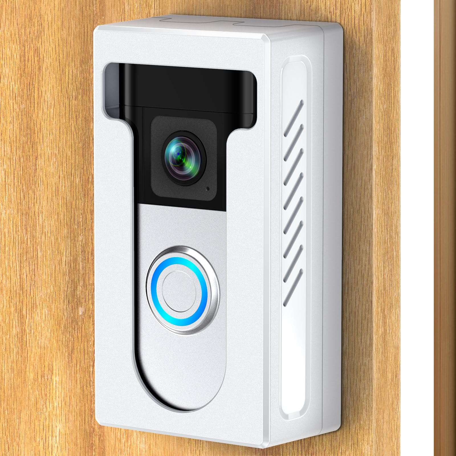 QIBOX Adhesive Video Doorbell Mount Compatible for Ring/Blink Wireless Video Doorbell,No Drill Camera Mount Bracket Cover Holder Corner Kit Accessories (Not Block Doorbell Sensor)