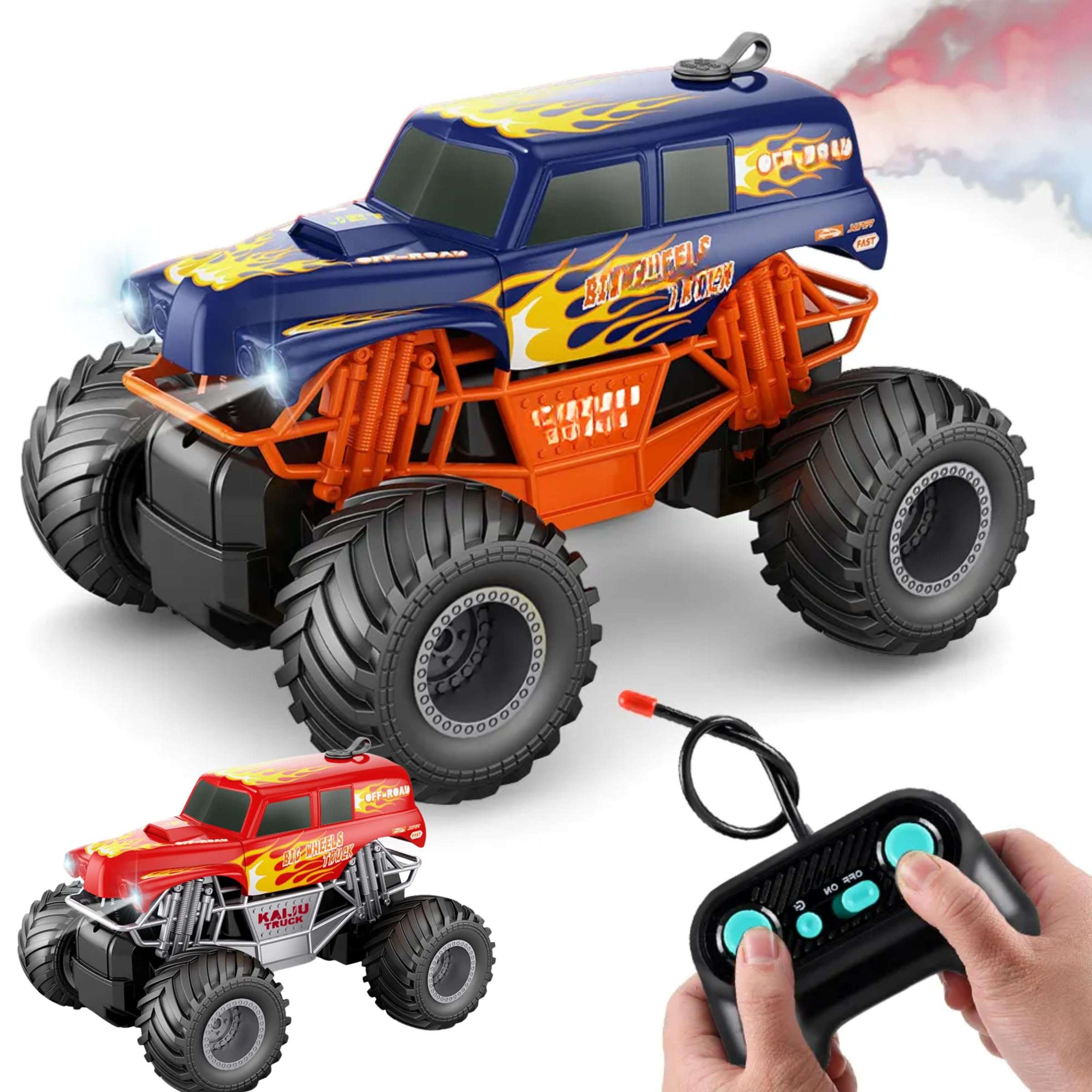 VRION® Toy Mad Racing Car Rock Crawler for Boys 4+ Years Rechargeable RC Car for Boys IExtreme Power Monster Truck Remote Control Car for Off-Road Adventures Pack of 1 (Yellow) 1