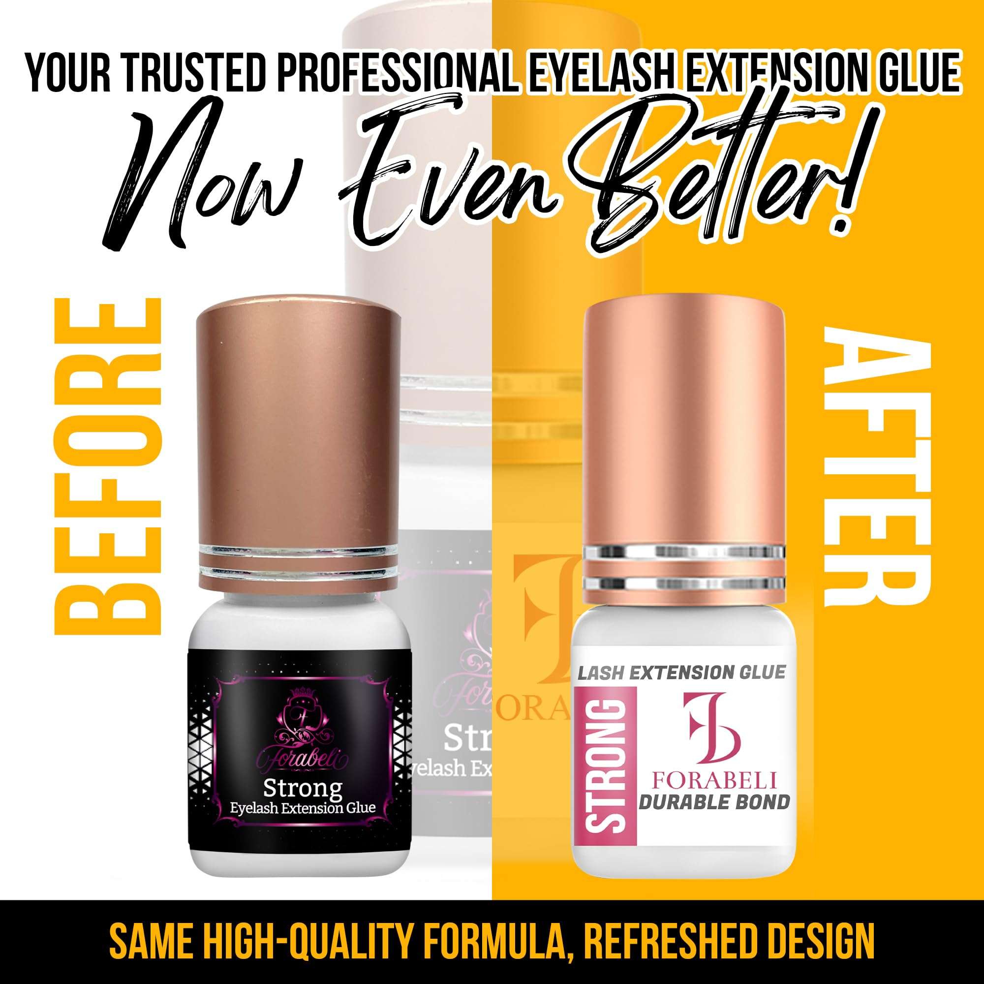 Forabeli Strong Lash Extension Glue, 2–3 Sec Dry, 6 Week Retention, Seamless Integration, Fast-Dry Professional Eyelash Extension Glue, Lash Adhesive for Eyelash Extensions 2