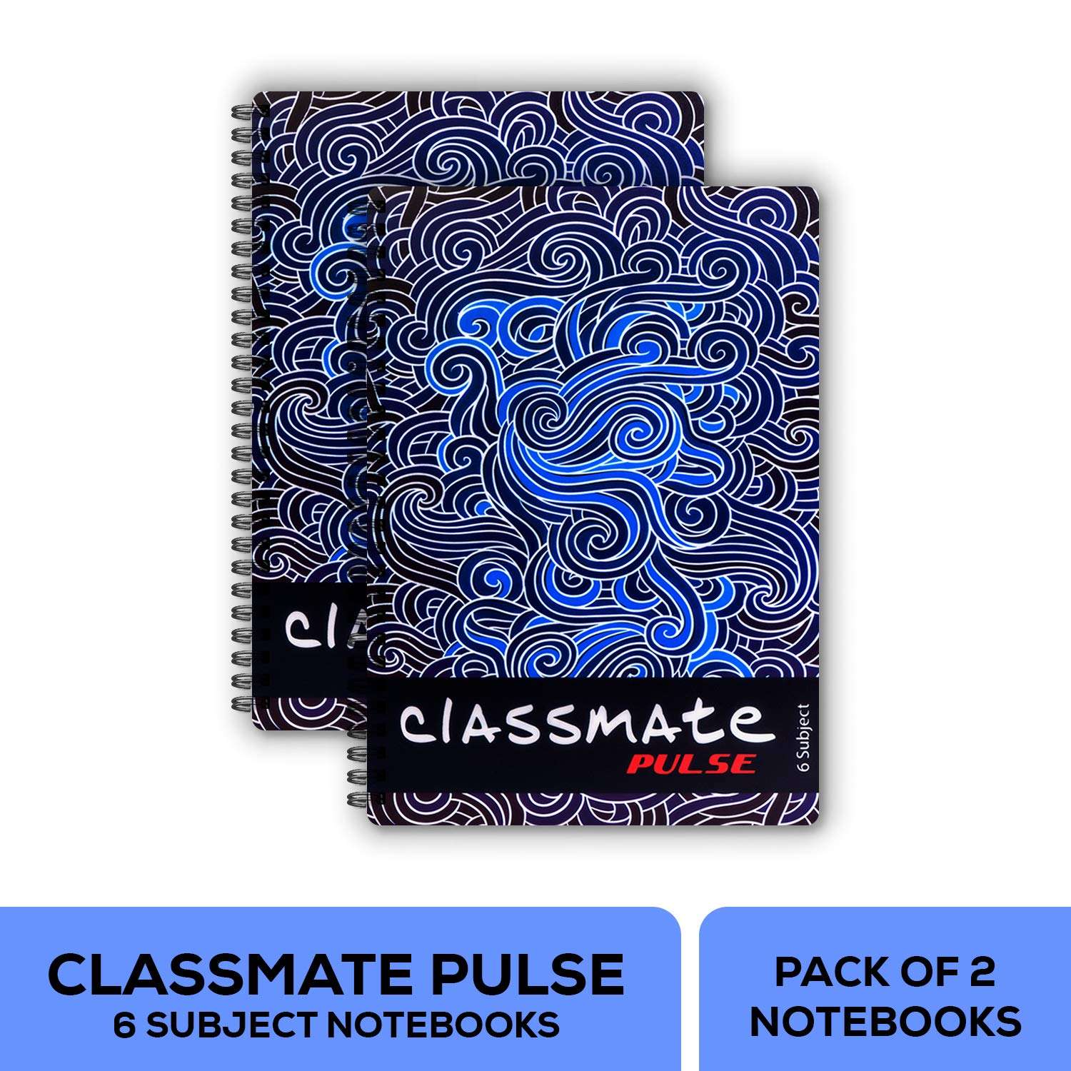 Classmate Long Book - Unruled & Classmate Pulse Spiral Notebook, Unruled 6