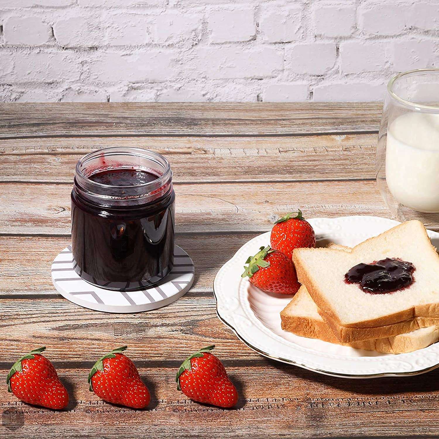 EVOQIS 200 ML Round Glass Jar for kitchen food storage with Gold Lid Transparent Cube Jar Containers for Cookie Biscuit Pack of 6 3