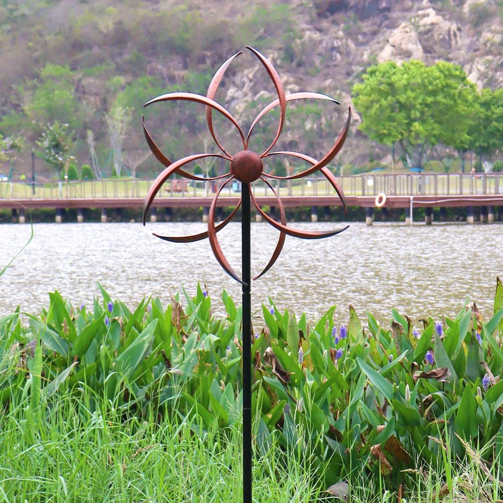 Wind Spinner Outdoor Metal Wind Sculptures 360 Degrees Wind Spinners for Yard and Garden 6