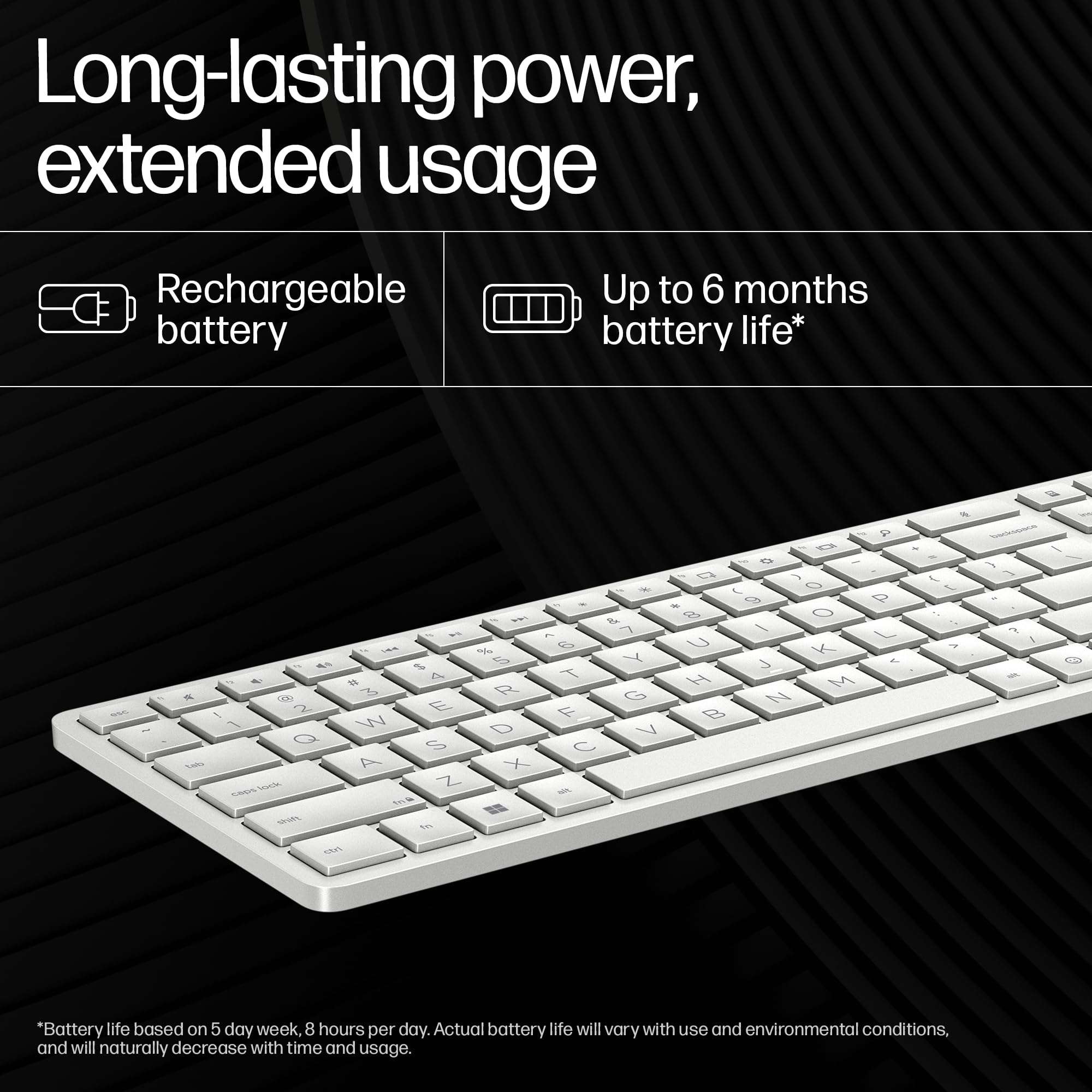 HP 970 Creator Keyboard, Wireless and Multi-Device with 20 programmable Shortcut Keys, Backlit with sensors, up to 6 Month Battery, AES encrypted, 3Y Warranty, 0.67 kg, Silver 5
