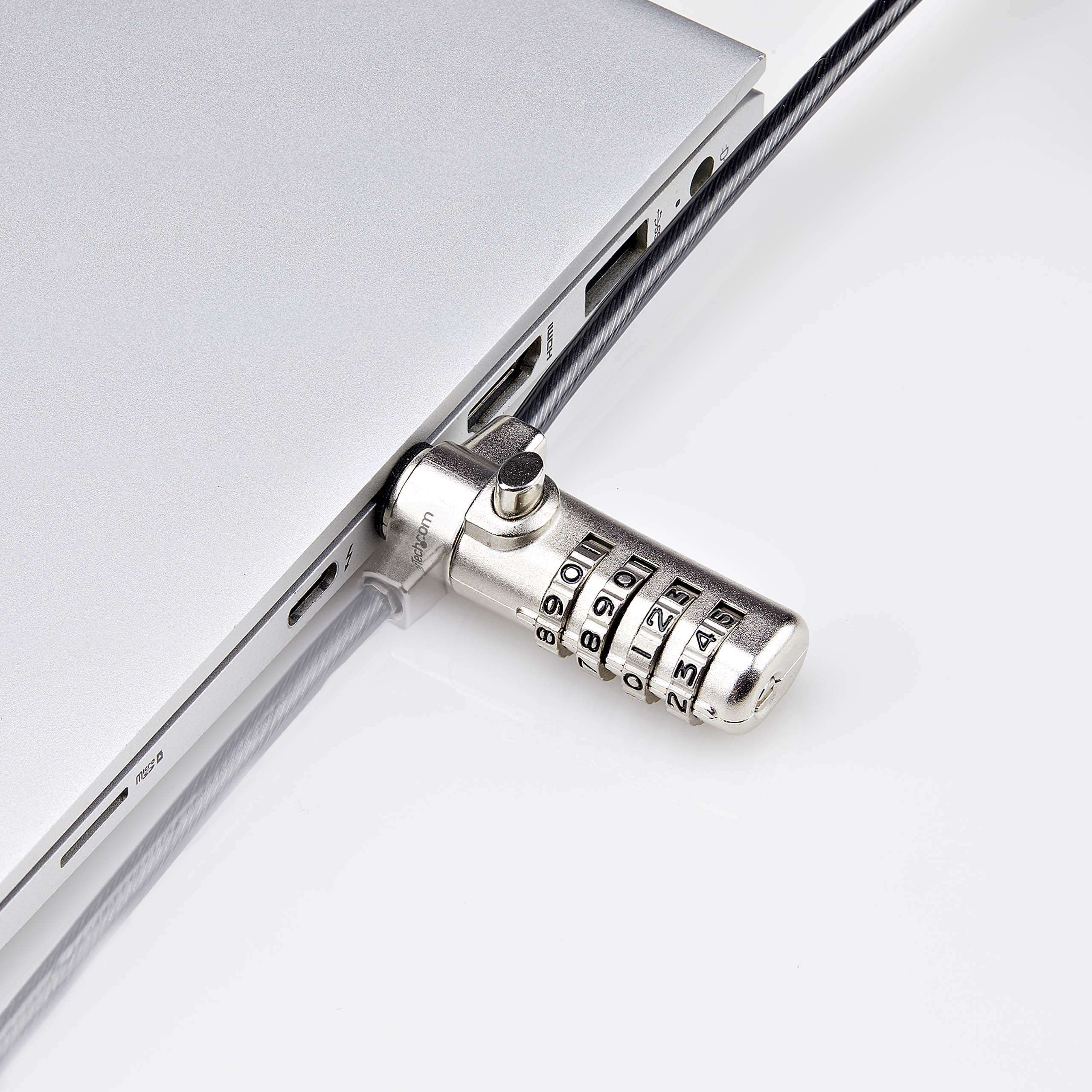StarTech.com Slim Lock Nano Slot Compatible, 6.6ft (2m) Locking Cable, Desk Anti-Theft Security for Laptop/Notebook Computer 6