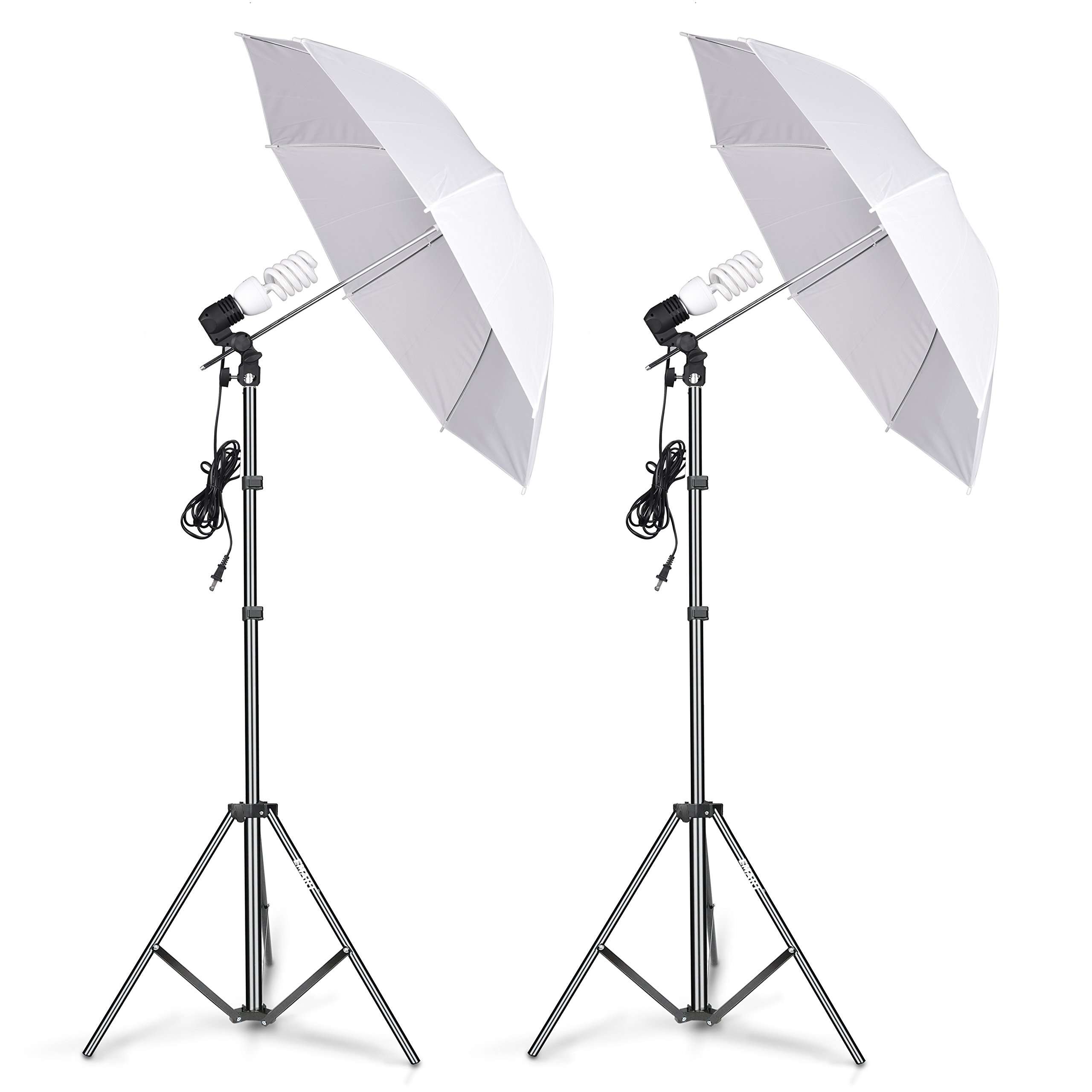 EMART Photography Umbrella Lighting Kit, 400W 5500K Photo Portrait Continuous Reflector Lights for Camera Video Studio Shooting Daylight (2 Packs) 1