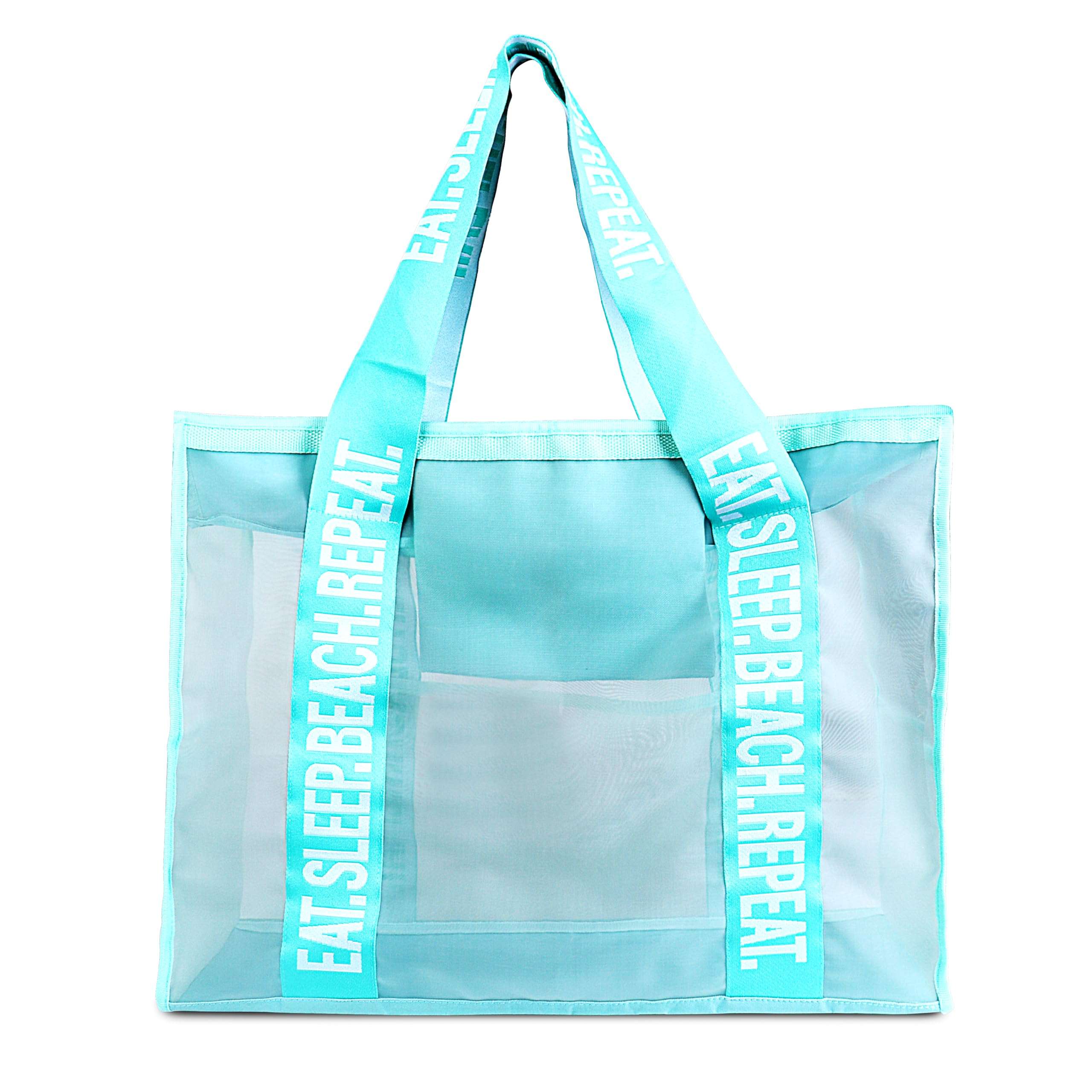 Primo Lines 31L Extra Large Teal Beach Bags 23 x 17 x 8 Mesh Beach Bag with Zipper, Large Beach Bag for Women - 2024 XL Mesh Tote Bag for Family Trip 1