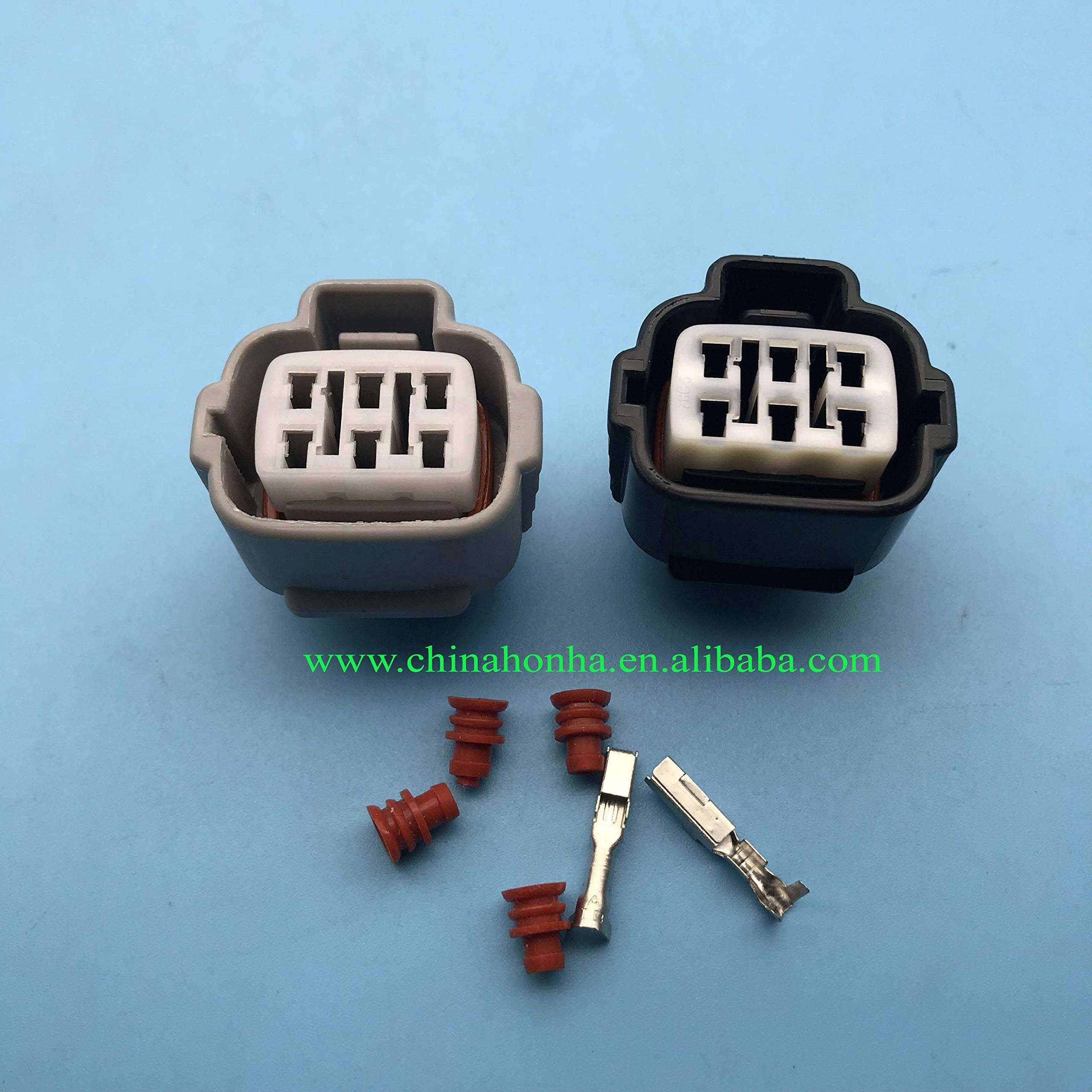 Davitu Cables, Adapters & Sockets - Automotive headlight plug 6 pin car electric plug 6Pin TS Accelerator Pedal Automotive Connector plug 6188-0175 11663 11194 - (Color Name: 100 pcs) 4