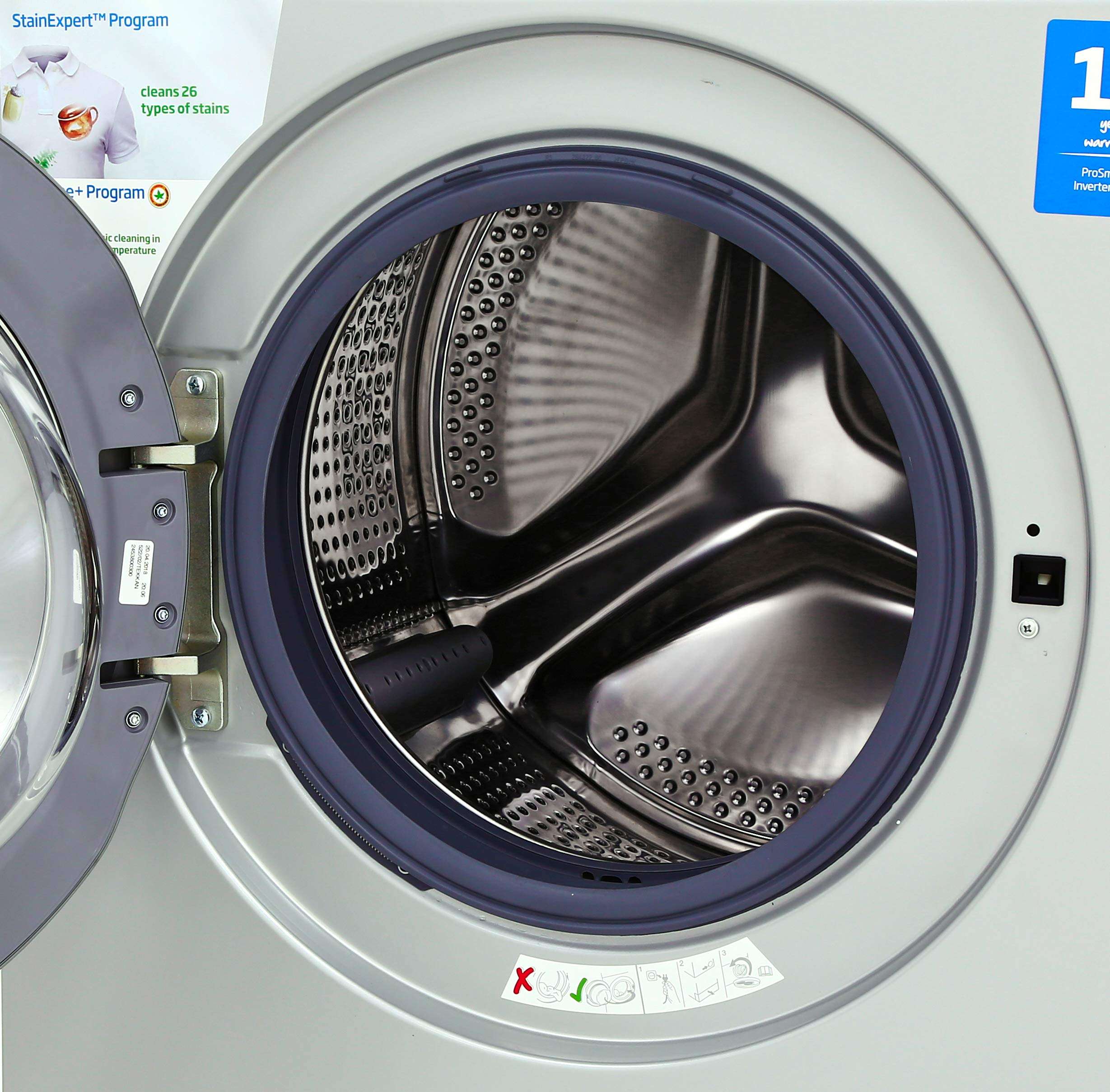 Voltas Beko 7 Kg Inverter Fully-Automatic Front Loading Washing Machine, Inbuilt Heater, 26 Stain Remover (WFL70S, Silver) 4