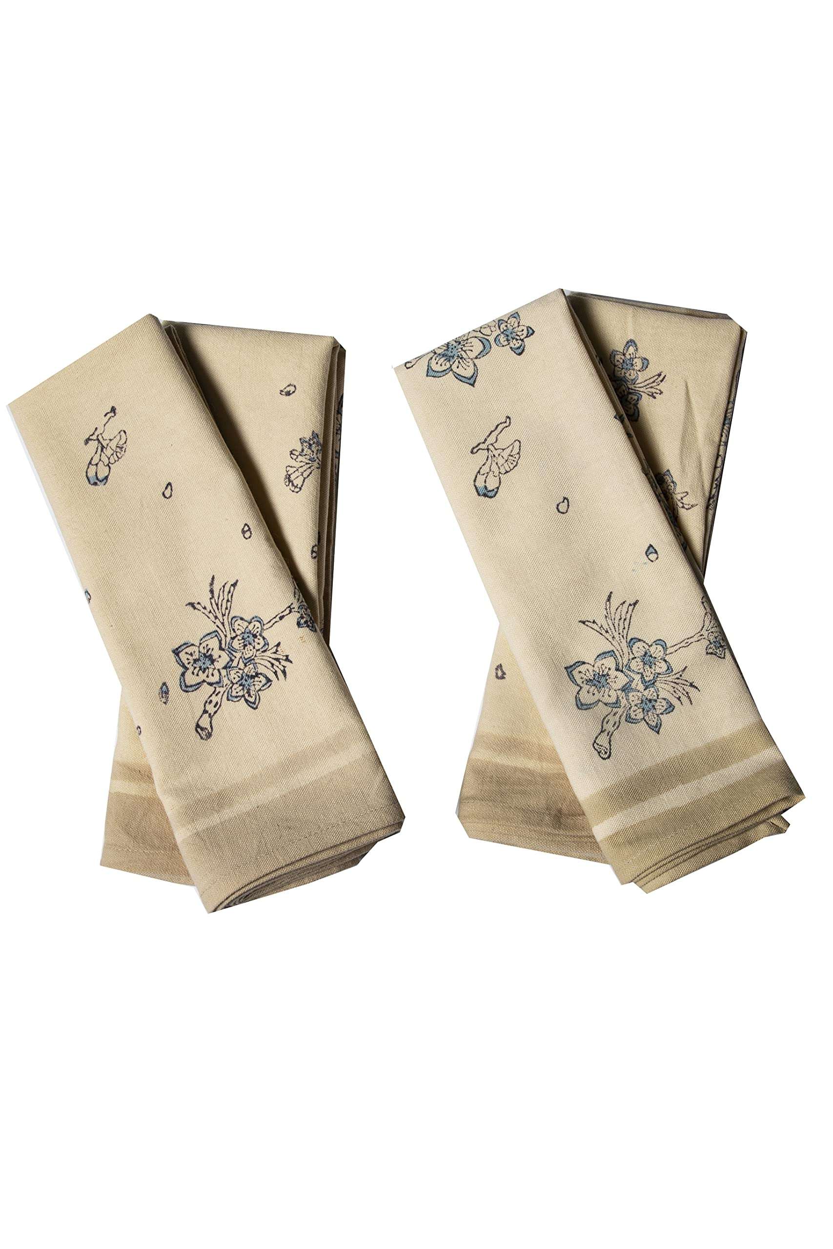 CONTRAST LIVING Pabi Hand Block Printed Kitchen Towel/Dish Towel/Hand Towel Multi Color Set of 3 Pcs 5