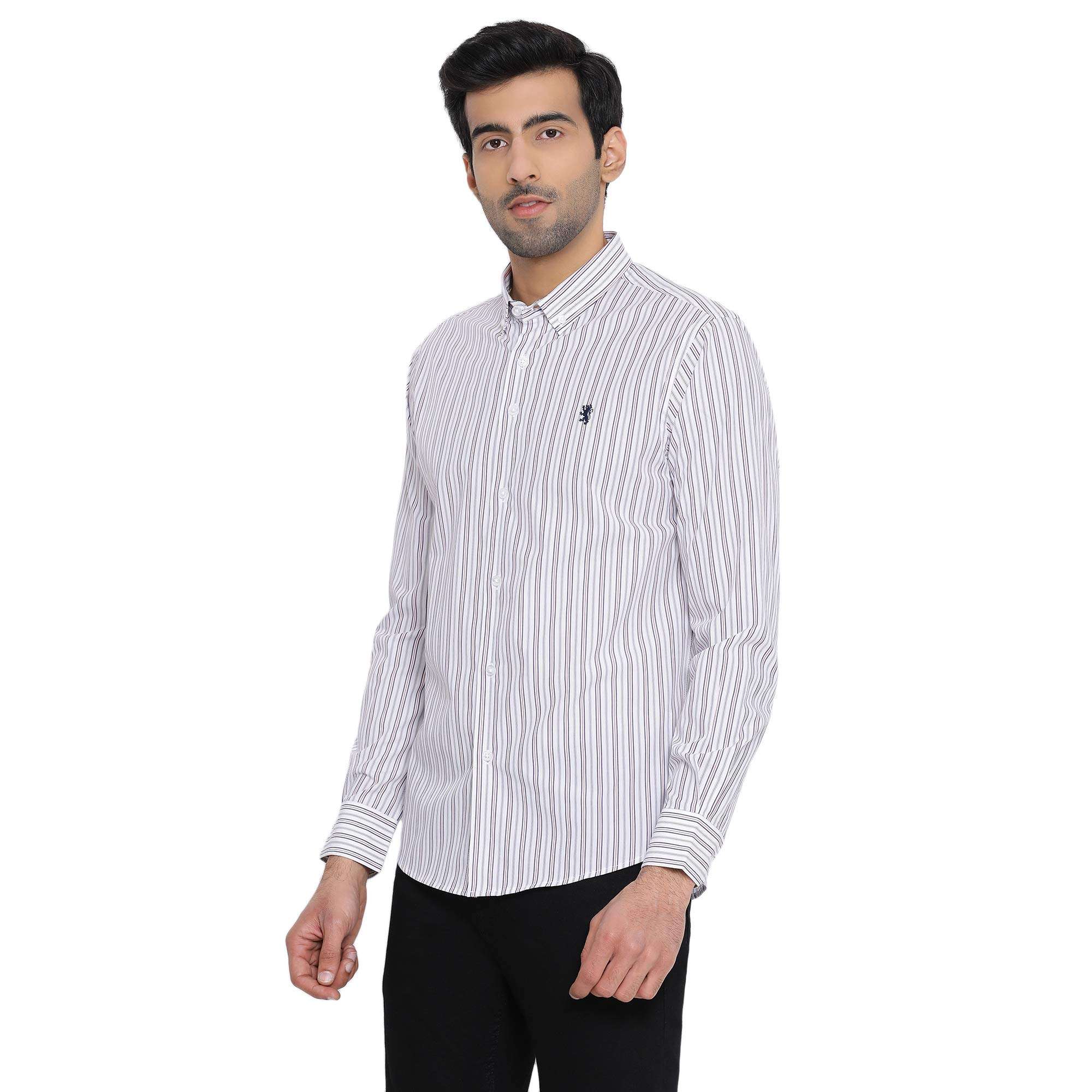 Red Tape Men's Striped Regular Fit Shirt (RFS1014_Dark Navy 2XL) 2