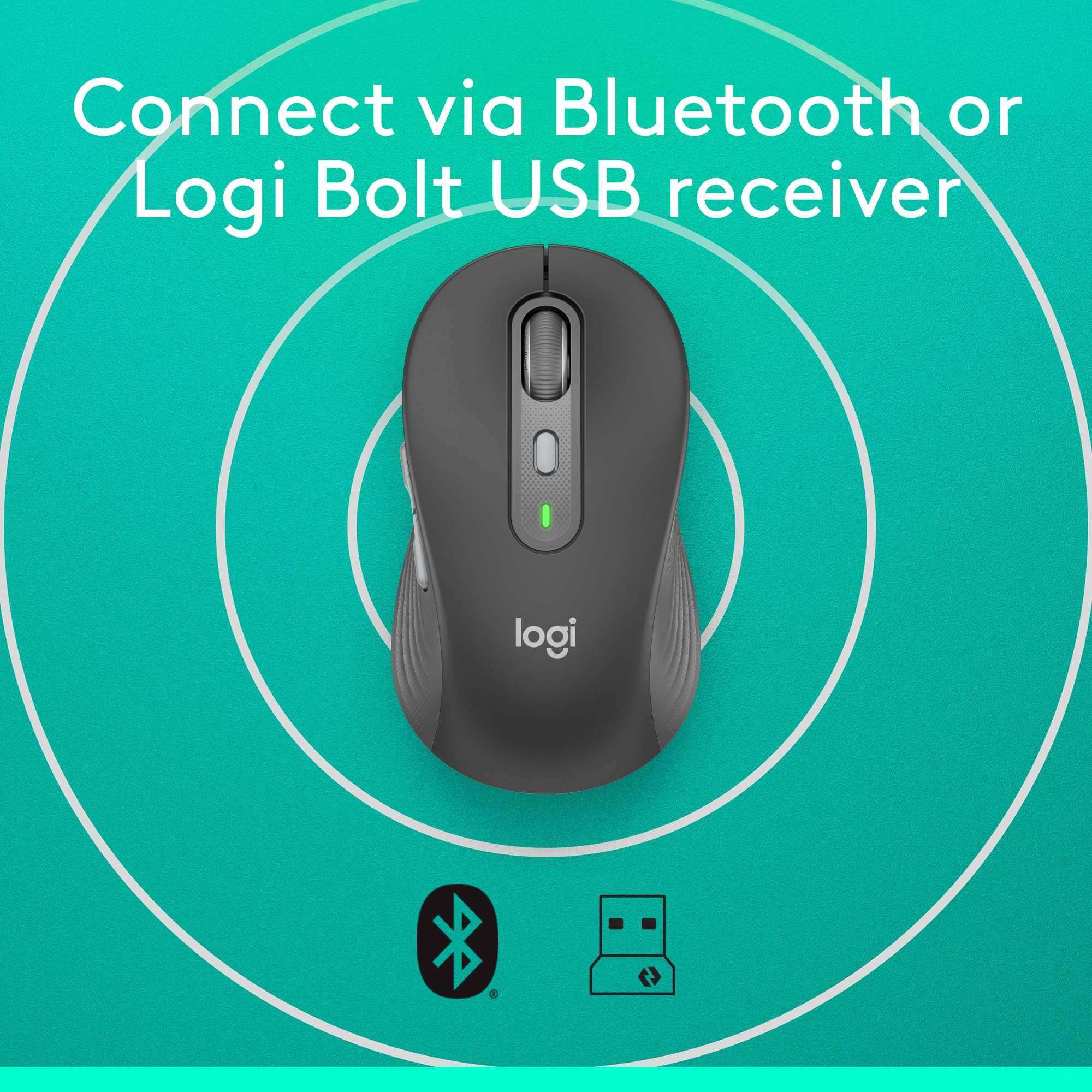 Logitech Signature Plus M750 L Wireless Mouse - for Large Hands, SmartWheel, Bluetooth, Multi Device, 24-Month Battery, Silent Clicks, Customizable Side Buttons, Contoured Shape - Graphite 6