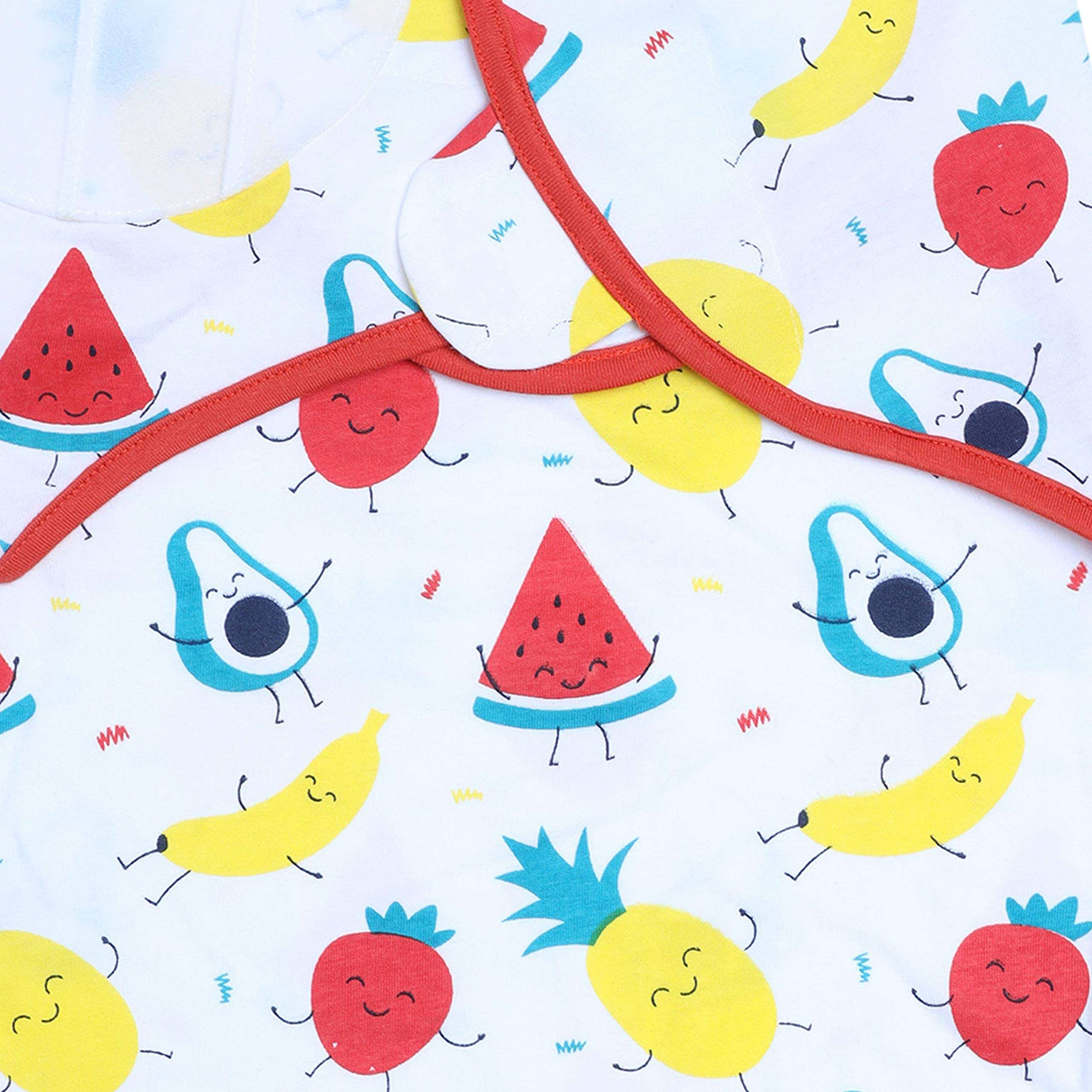 Newborn Baby Swaddle Wrap, Soft Adjustable Swaddle Blanket with Cap 0-3 Months -Pack of 2 (Unicorn & Fruit) 6