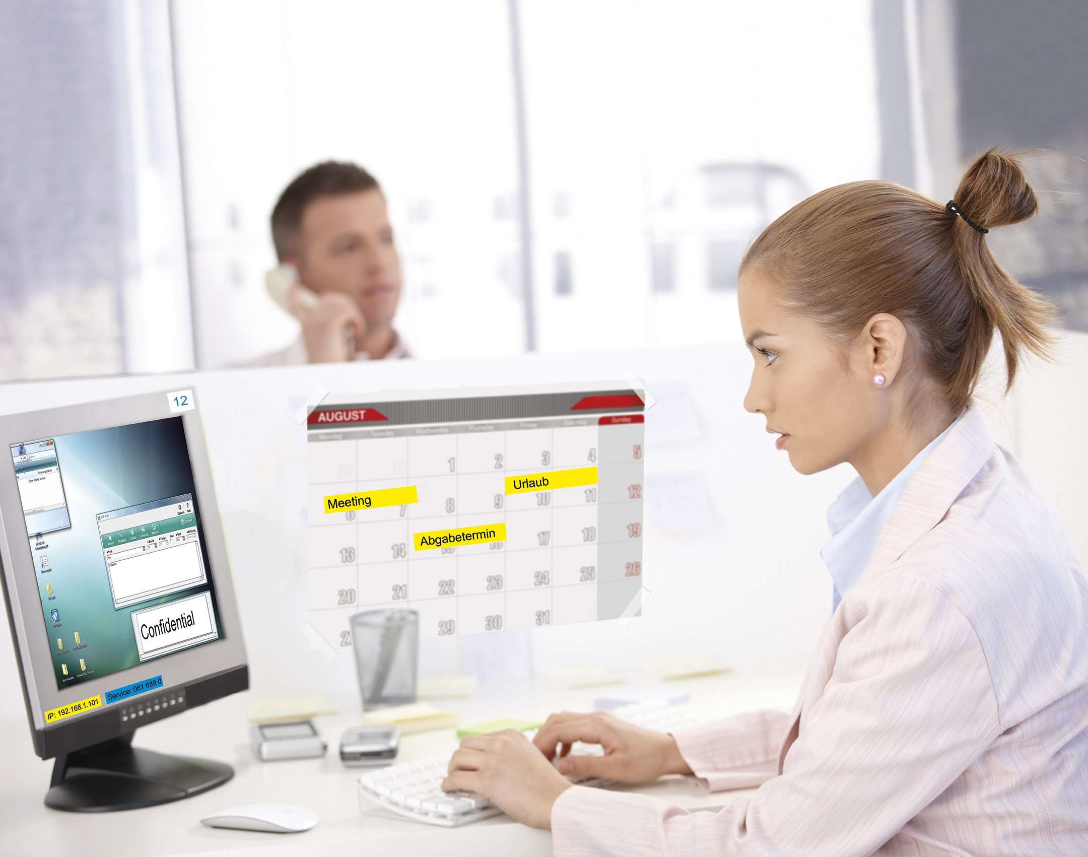 Casio 18mm Label Printer Cartridge Black Print on Yellow Tape 2