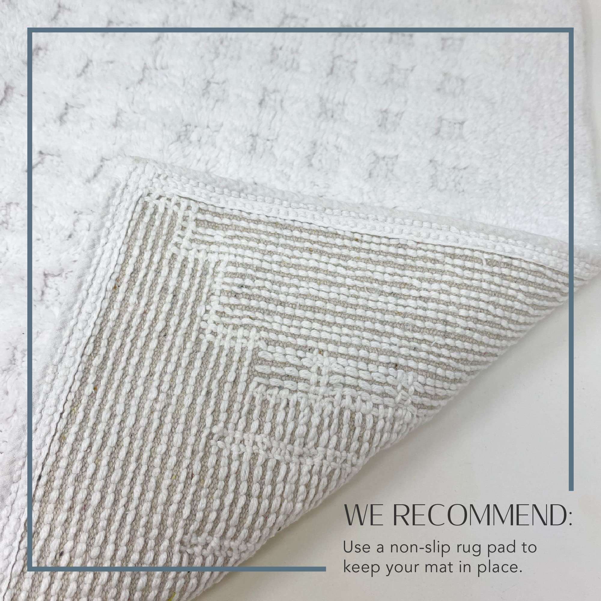 Elrene Home Fashions Essential Waffle Modern Soft Plush Absorbent Mat/Rug for Bath Tub, Shower, Vanity, or Sink, 20"x30", White 4