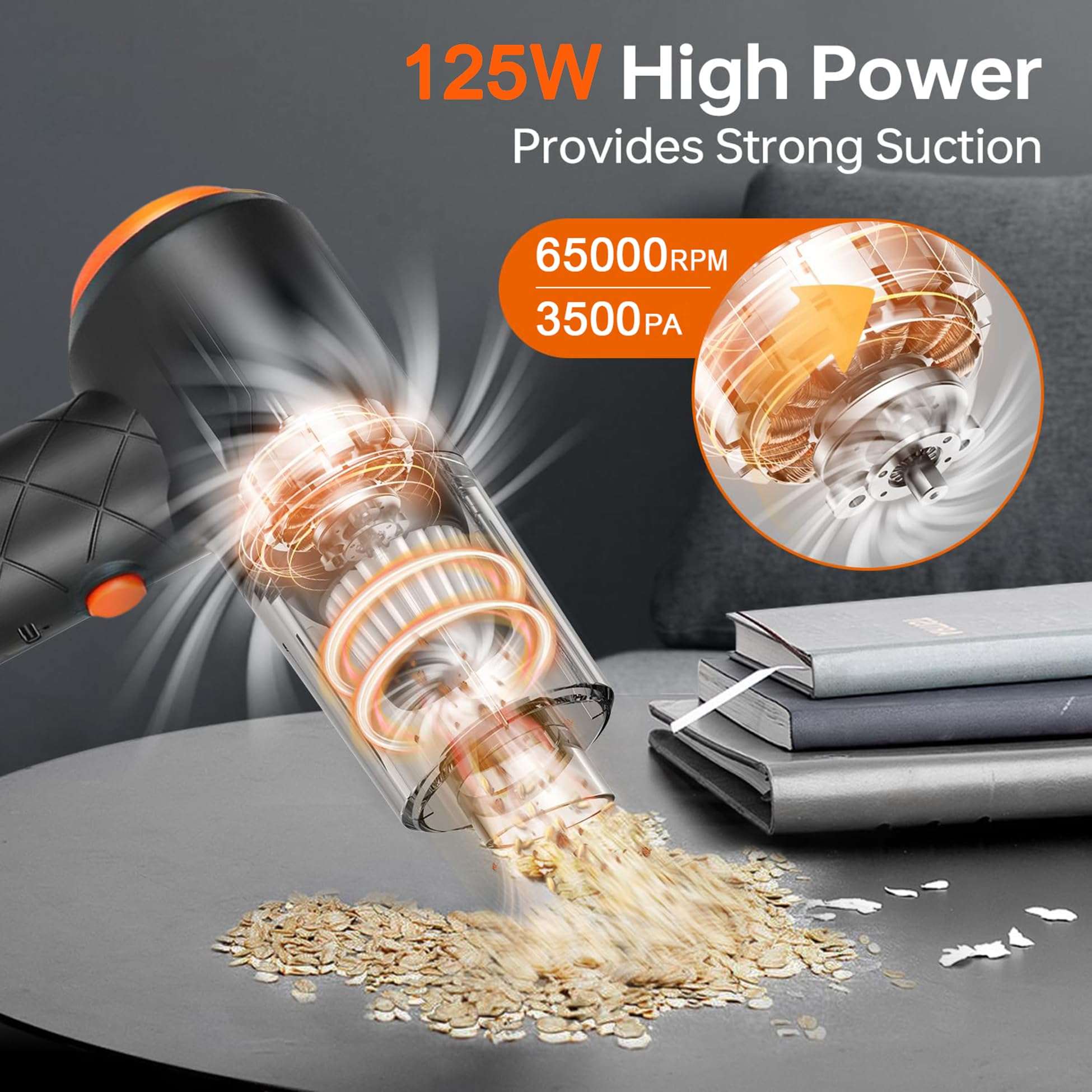 TEXUM TVC-A50D Vacuum Cleaner, Portable High Power Brush Motor Vacuum Cleaner. Powerful Suction - for Car, Pet Hair and Home Cleaning.. 5