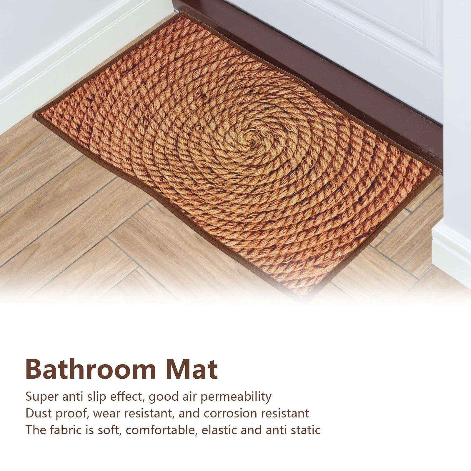 Indoor Carpet, Non Slip Absorbent Bath Rug Good Air Permeability Wear Resistant Soft Comfortable Fabric for Bedroom for Kitchen for Bathroom 5