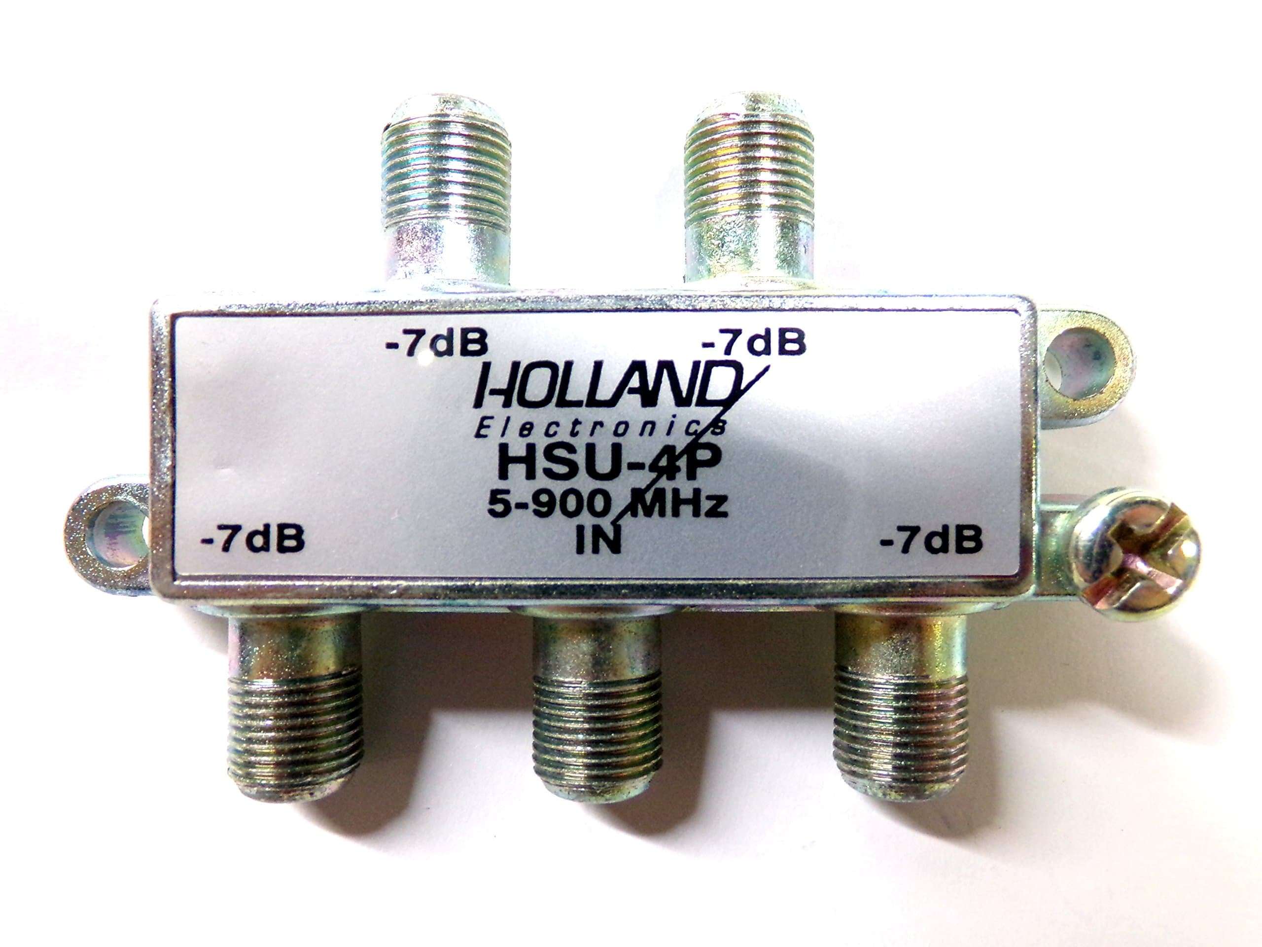 Digiwave HSU-4P 4-Way Splitter, (5-900 MHz), Power Passing One Port, CATV(2 Pack/Order)