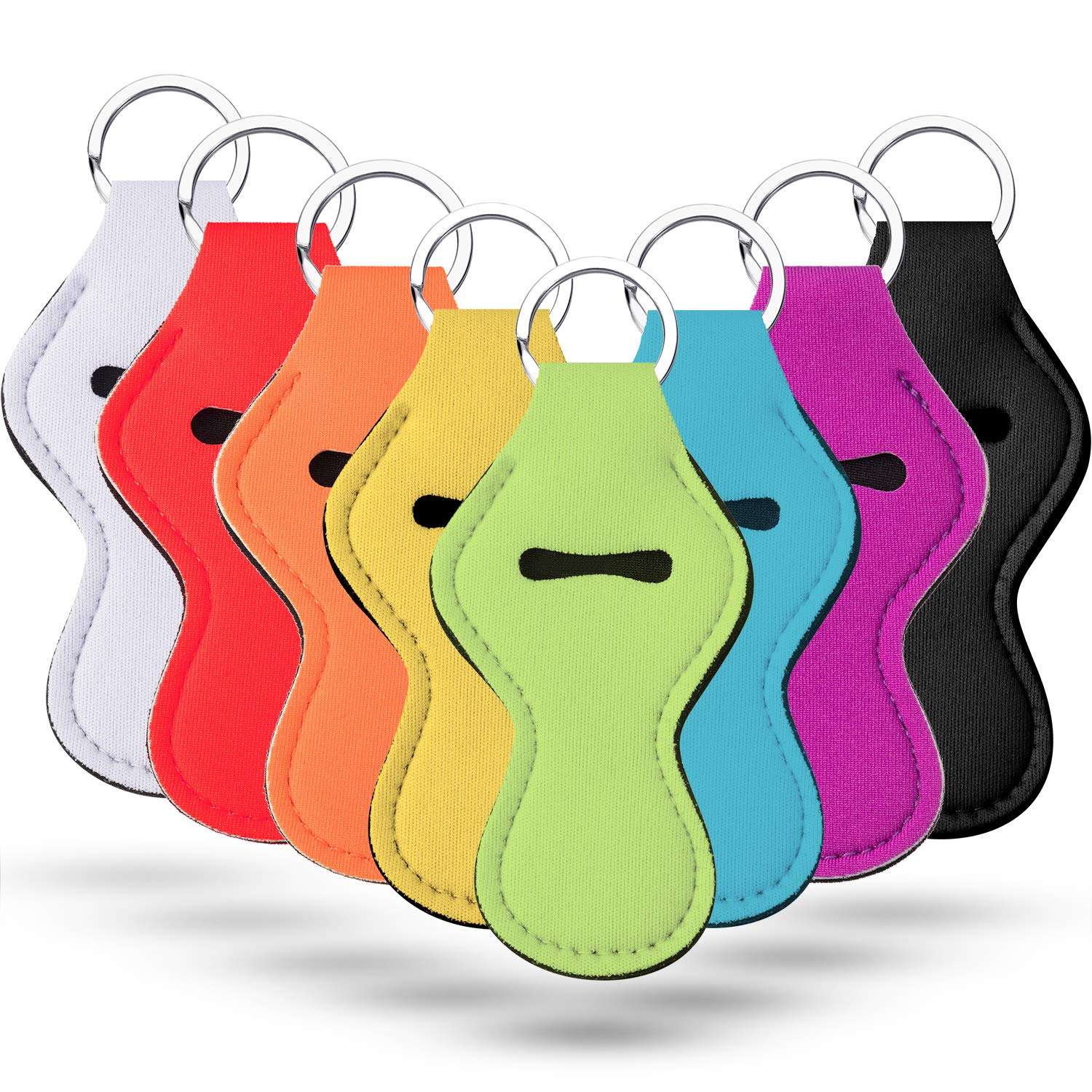 Lipstick Balm Holder Keychain Chapstick Key Chain Holder Different Vibrant Prints (16 Pieces, Style C) 3