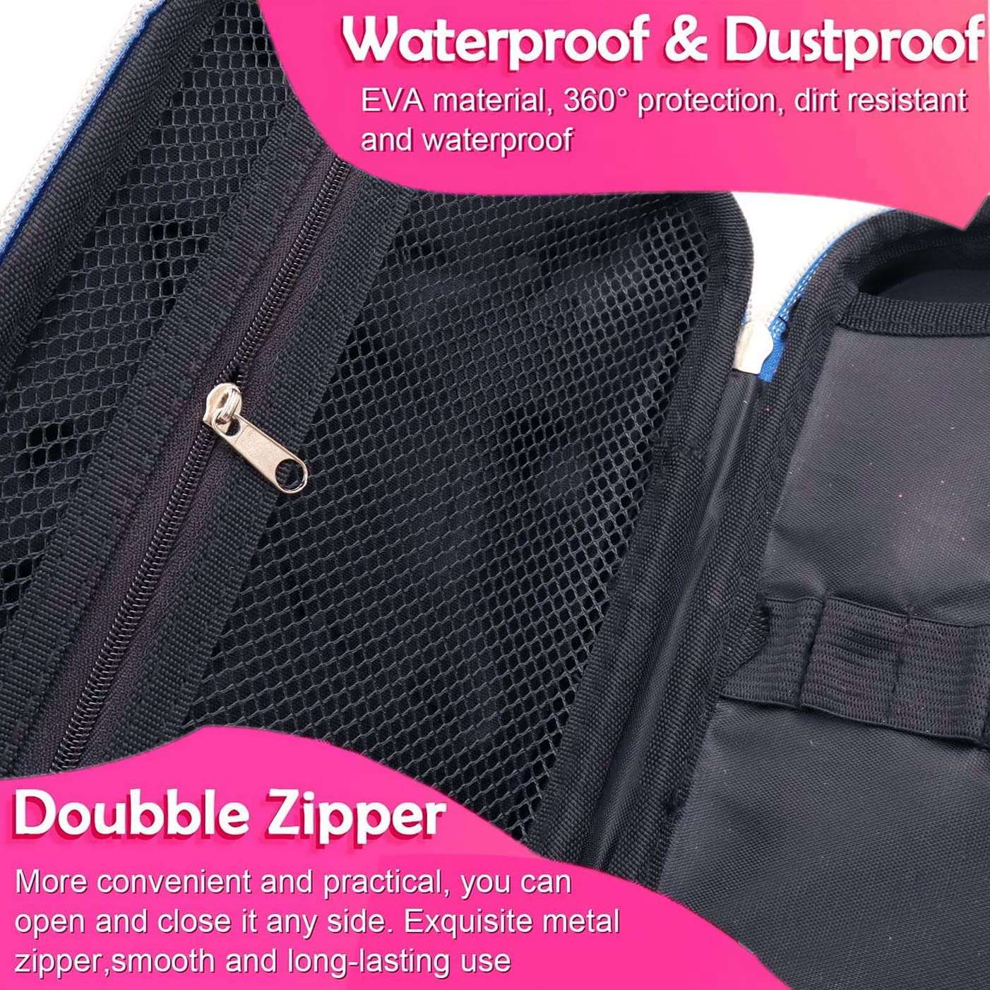 Funcart Astronaut Theme Sky Blue Zipper Stationery Box 4