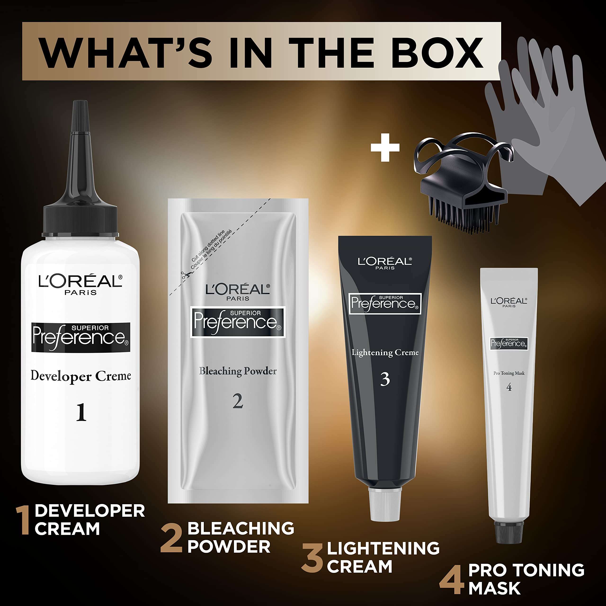 L'Oreal Paris Superior Preference Balayage Kit, Hair Dye for At-Home Highlighting with Pro Toning Mask, Light Brown to Brown, 1 Kit 6