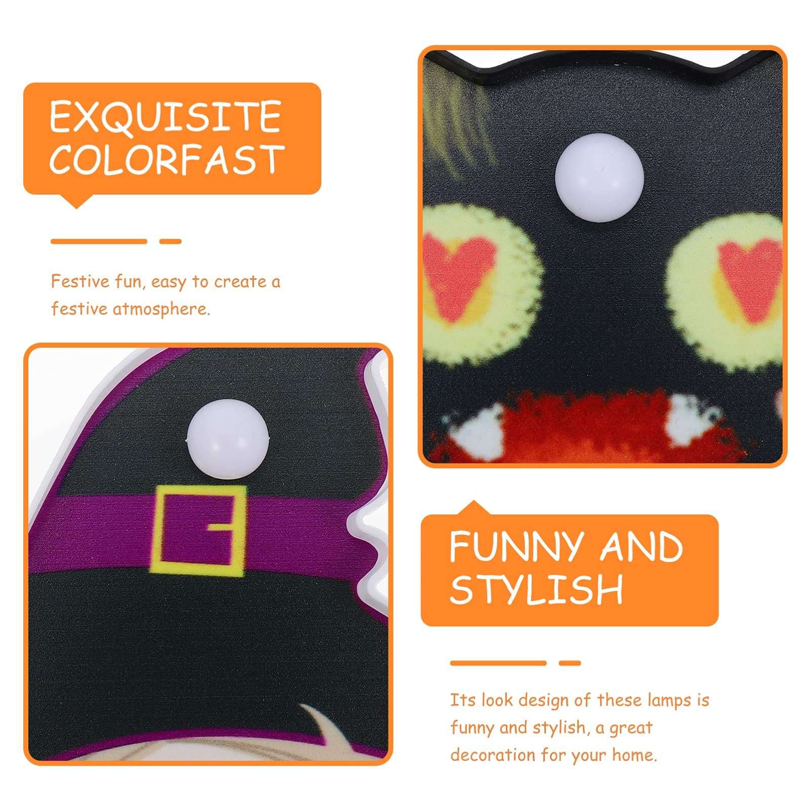 BESTOYARD 2PCS Happy Halloween Decoration Pumpkin Lamp LED Night Light Lamp Decor for Garden Home Yard Porch 4