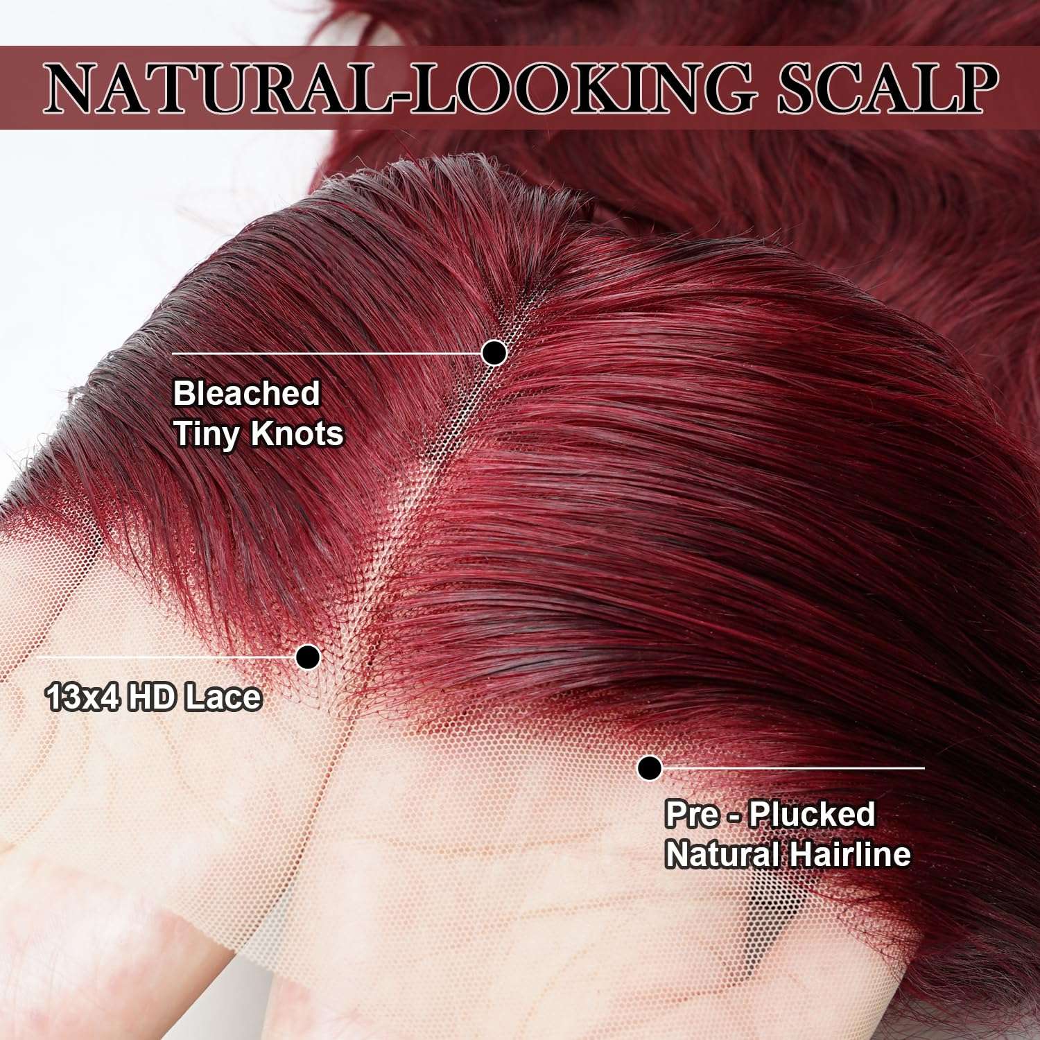 Gemlong 24 Inch 99J Burgundy Lace Front Wigs Human Hair Body Wave 13x4 HD Transparent Pre Plucked Glueless Lace Frontal Wig Human Hair 200% Density Red Wine Colored Human Hair Wigs for Women 6
