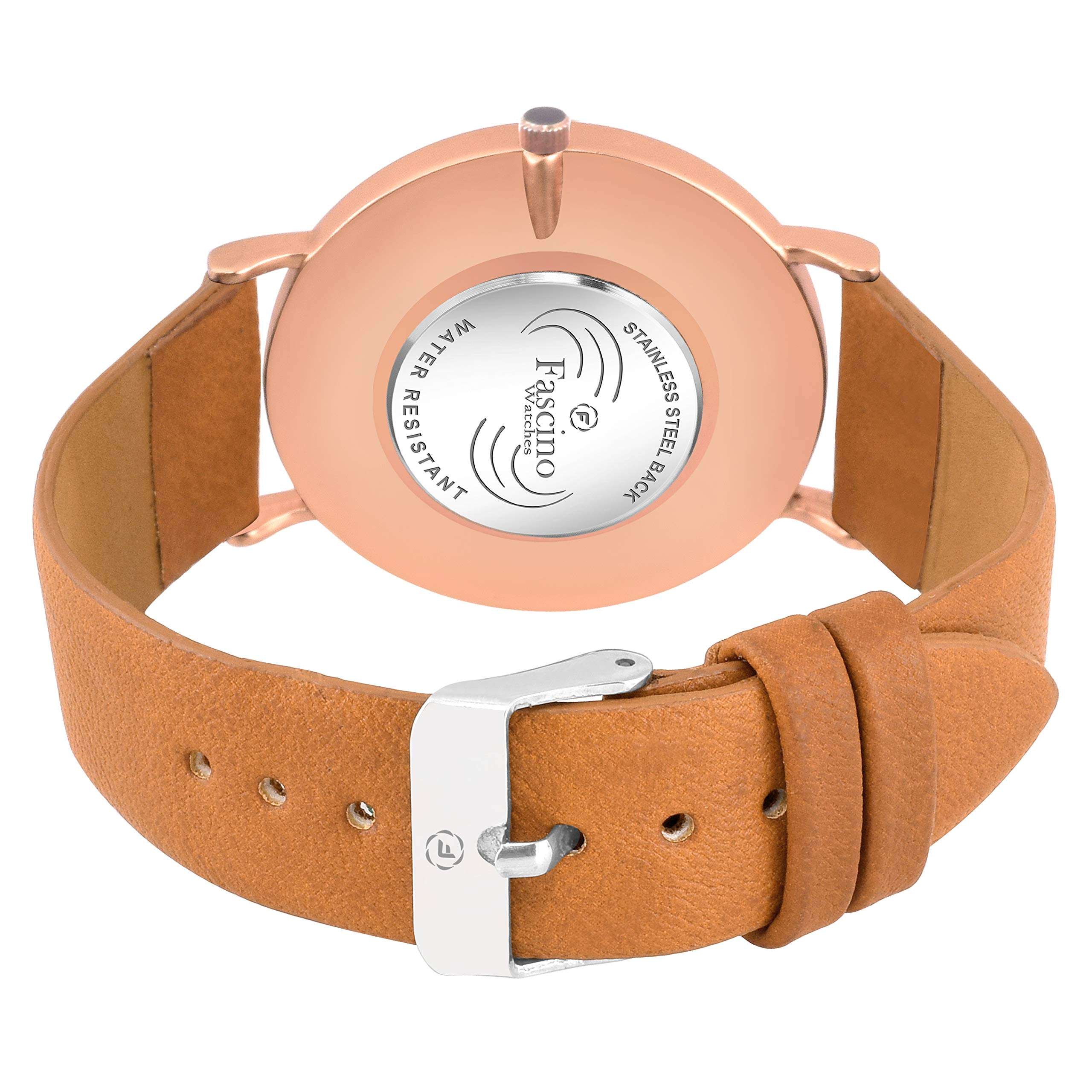 Fascino FCW 1413-CP Analogue Men's Watch(White Dial Brown Colored Strap)-FCW 1413-CP 3
