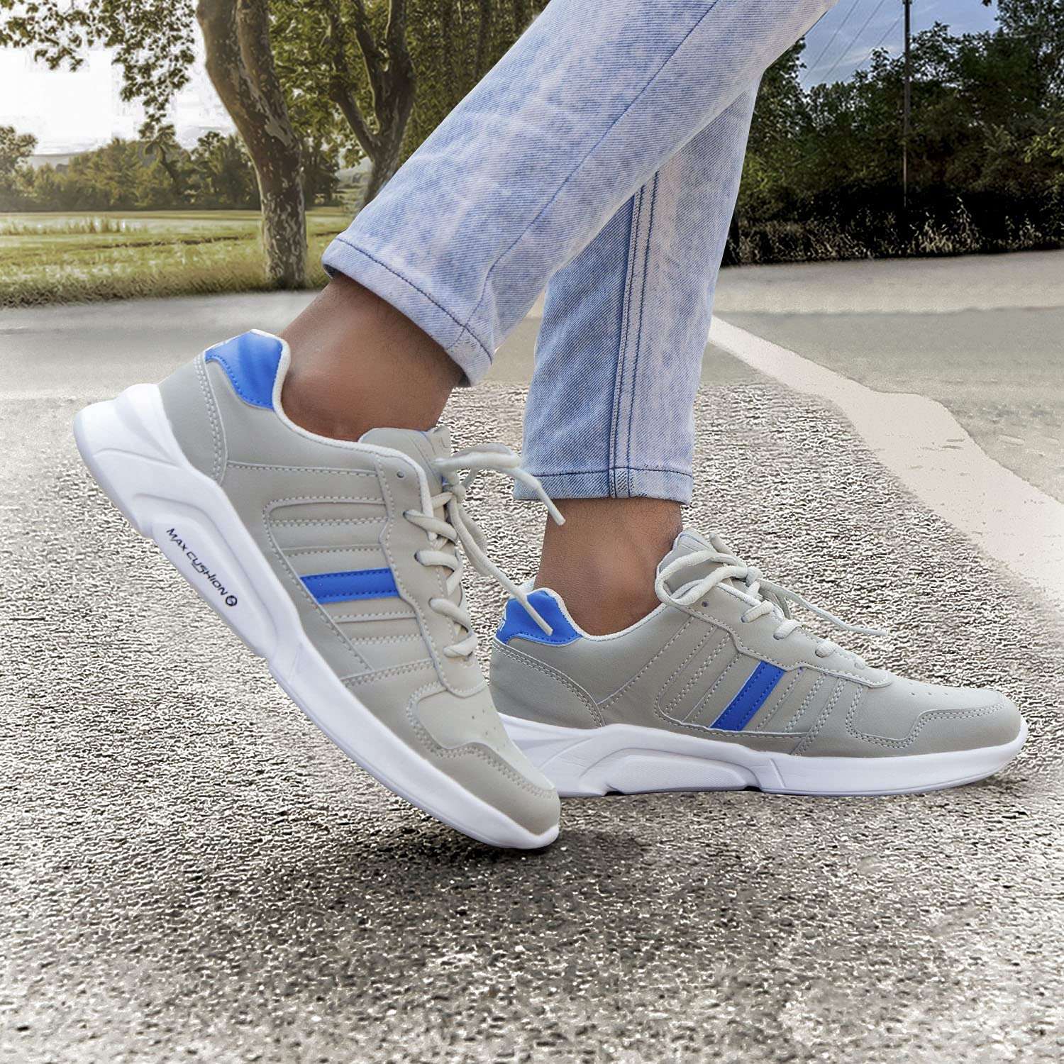 ASIAN Men's Waterproof-03 Sports Running, Walking & Gym Shoes with Max Cushion Technology | Latest Casual Sneakers,Lace up Lightweight Shoes for Men's & Boy's Grey 3