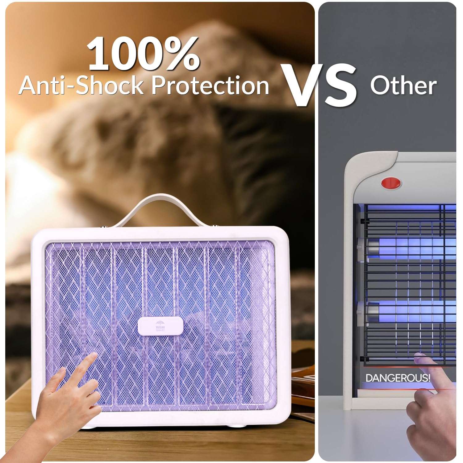 WBM Smart Electric Bug Zapper, High-Voltage LED UV Light Trap for Mosquitoes, Portable & Wall-Mountable with Safety Mesh Protection, Indoor and Outdoor Use 6