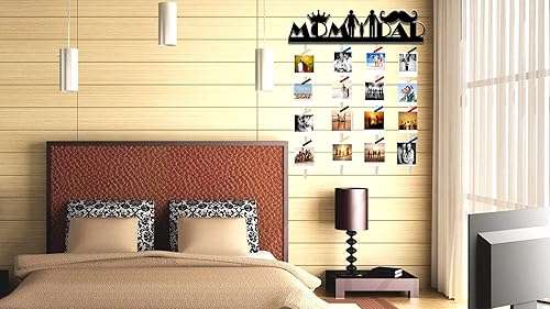 CrazyInk wooden Hanging Photo Frame Collage Organizer with Wood Clips 2