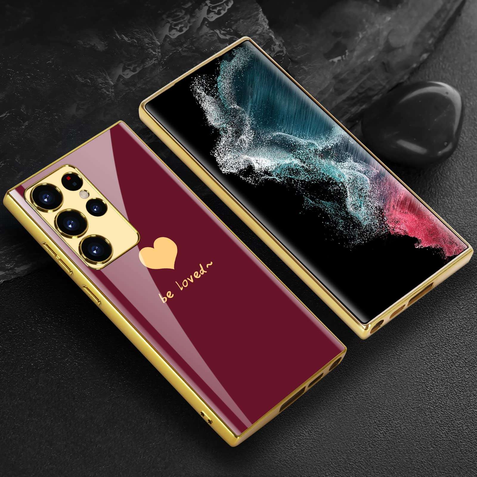 PUROOM for Samsung Galaxy Z Fold 4 Case Magnetic Hinge Protection with S Pen Holder Plating PC Crystal Cover Front Glass All-Inclusive Case 4