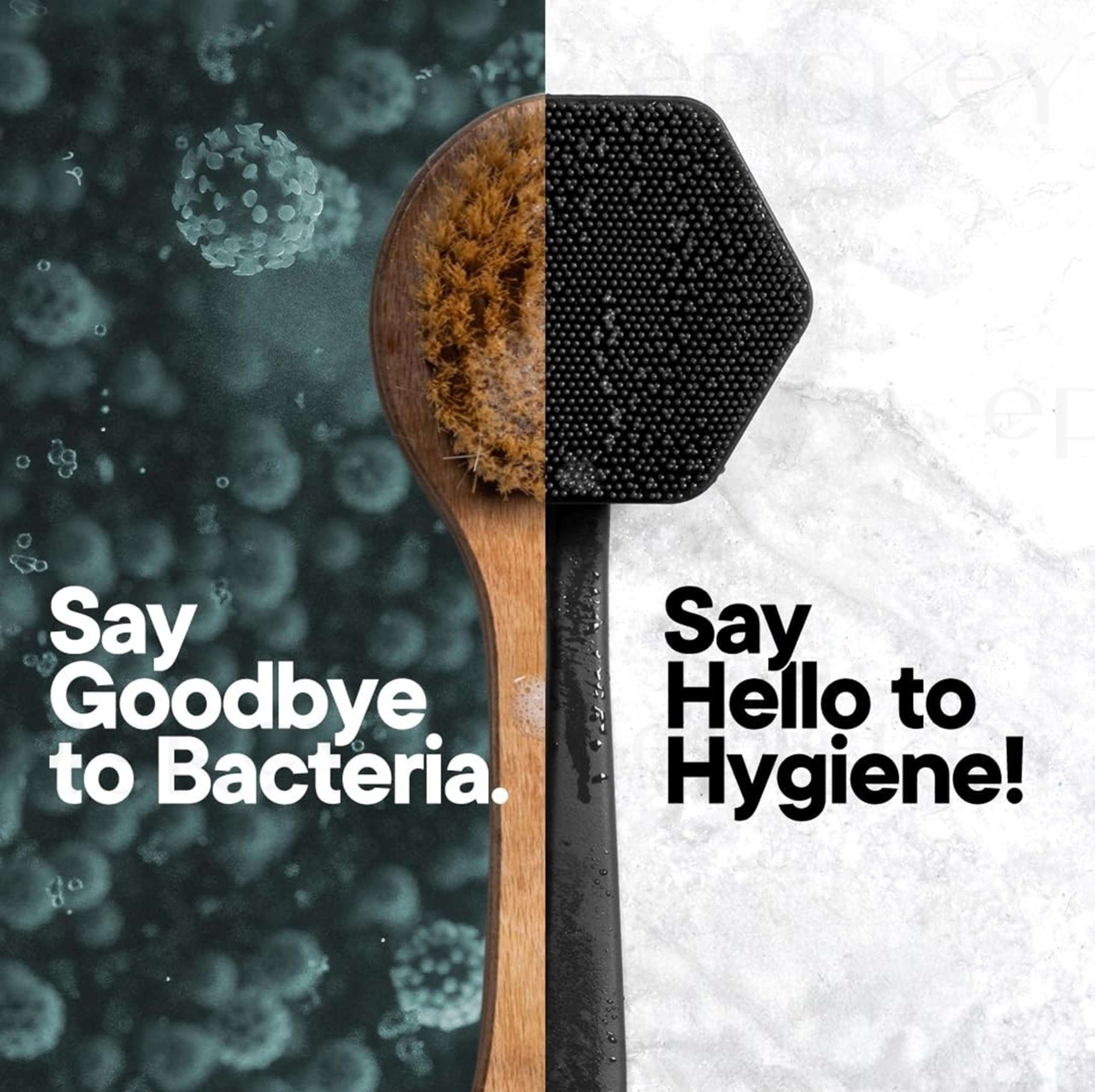 Episkey Back Scrubber - Exfoliates & Deep Cleans - Silicone Shower & Bath Brightening Body Brush with Long Handle and Bespoke Bristles - Bathroom & Hygiene Accessory - Charcoal 6