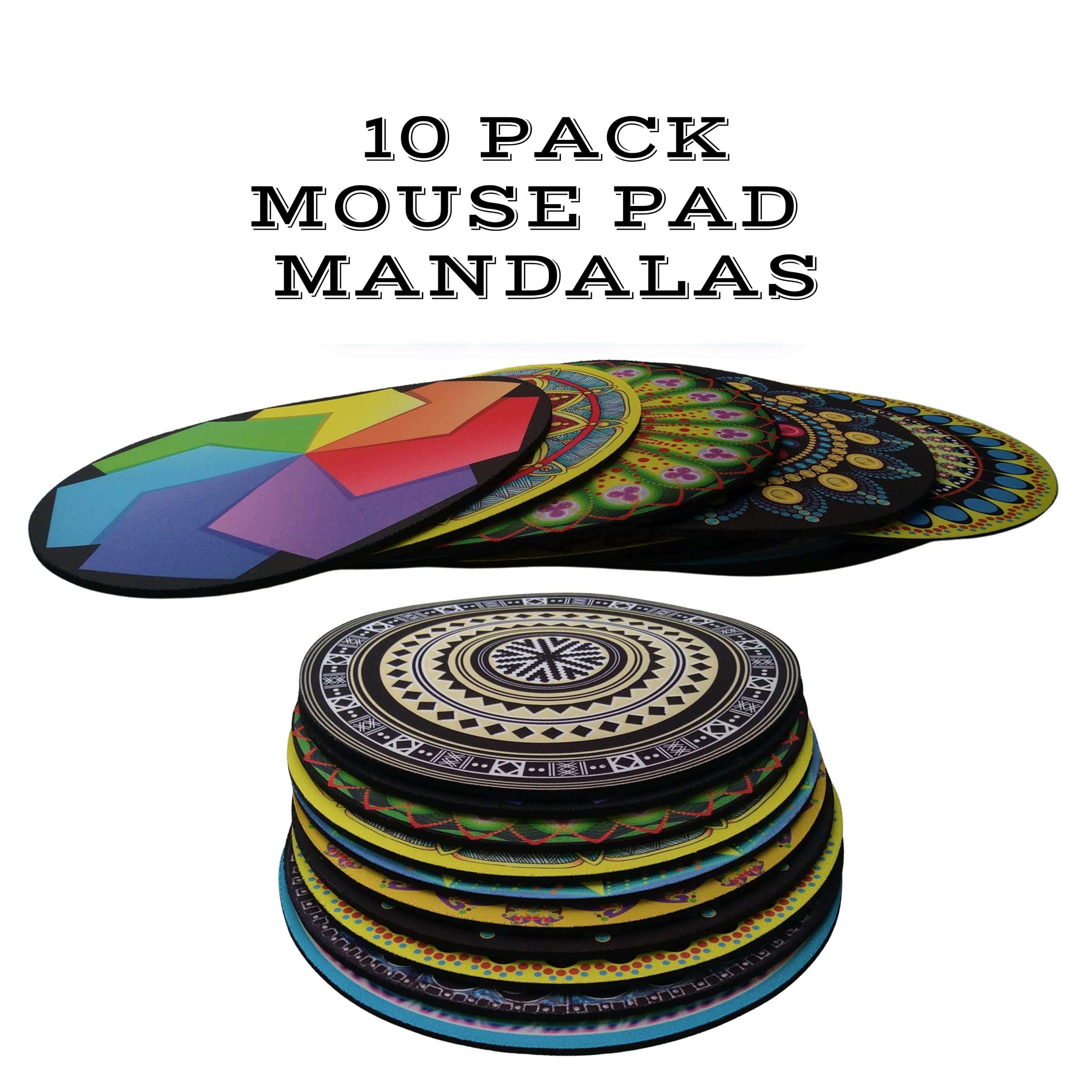 Mouse Pad Pack Mat Mandalas Bulk Mouse Pads Excellent Quality 10 Different Pads Designs Mousepad for Laptop and Desktop 2