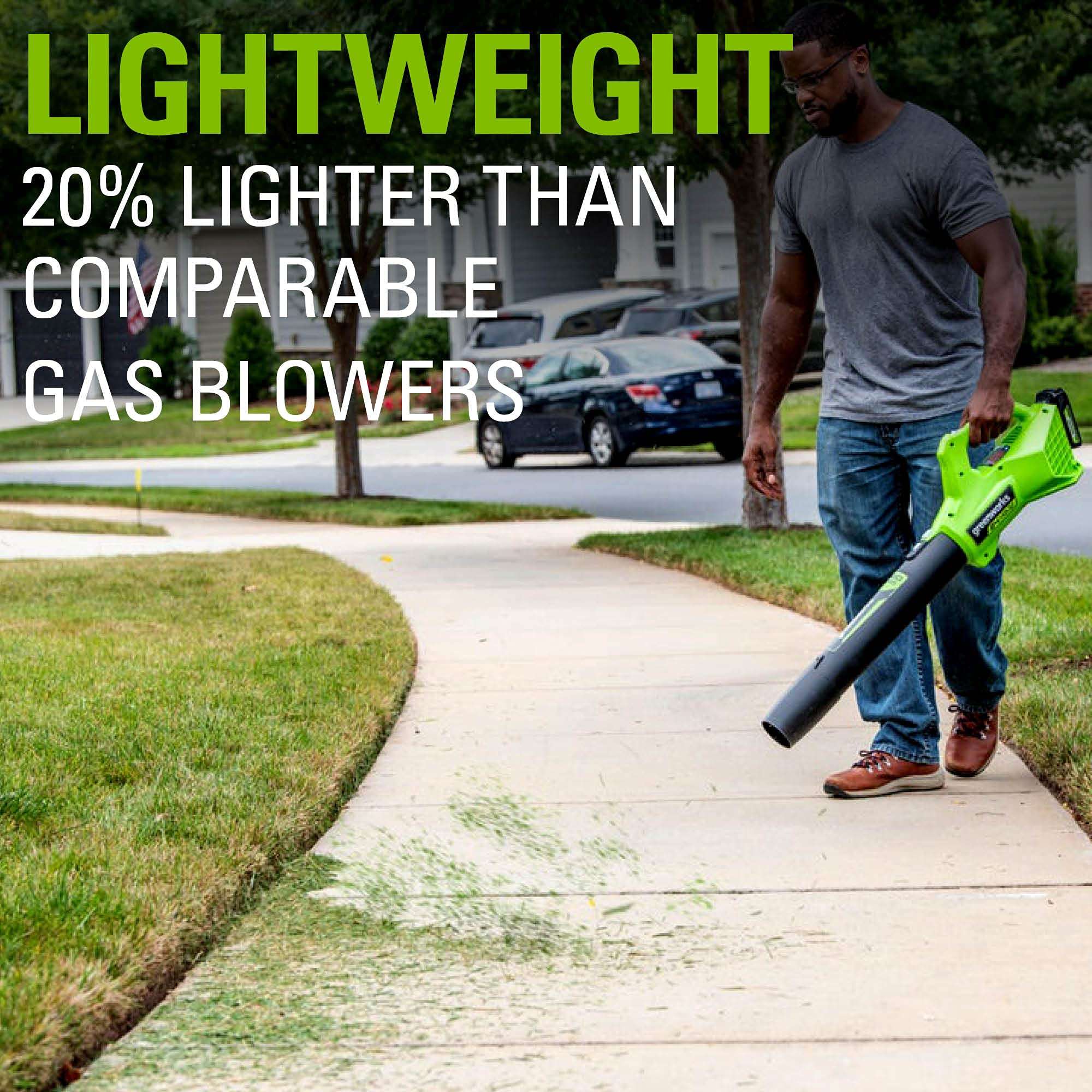 Greenworks 24V (90 MPH / 320 CFM / 125+ Compatible Tools) Cordless Axial Leaf Blower, Tool Only 4