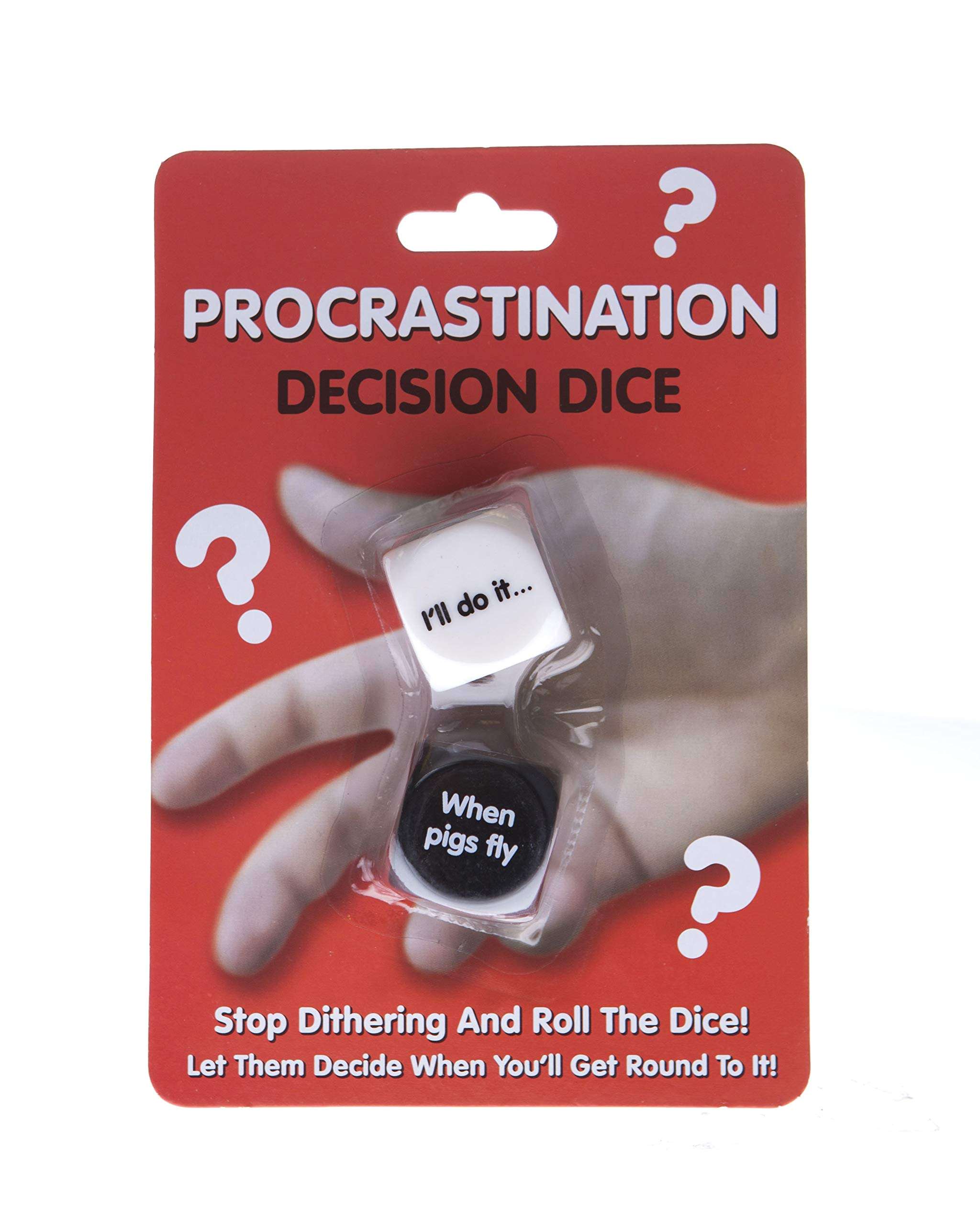 Boxer Gifts Procrastination Dice | Funny Office Humor Desk Accessory | Novelty Gift for a Lazy Colleague, Friend or Family Member | Great White Elephant Gift 1