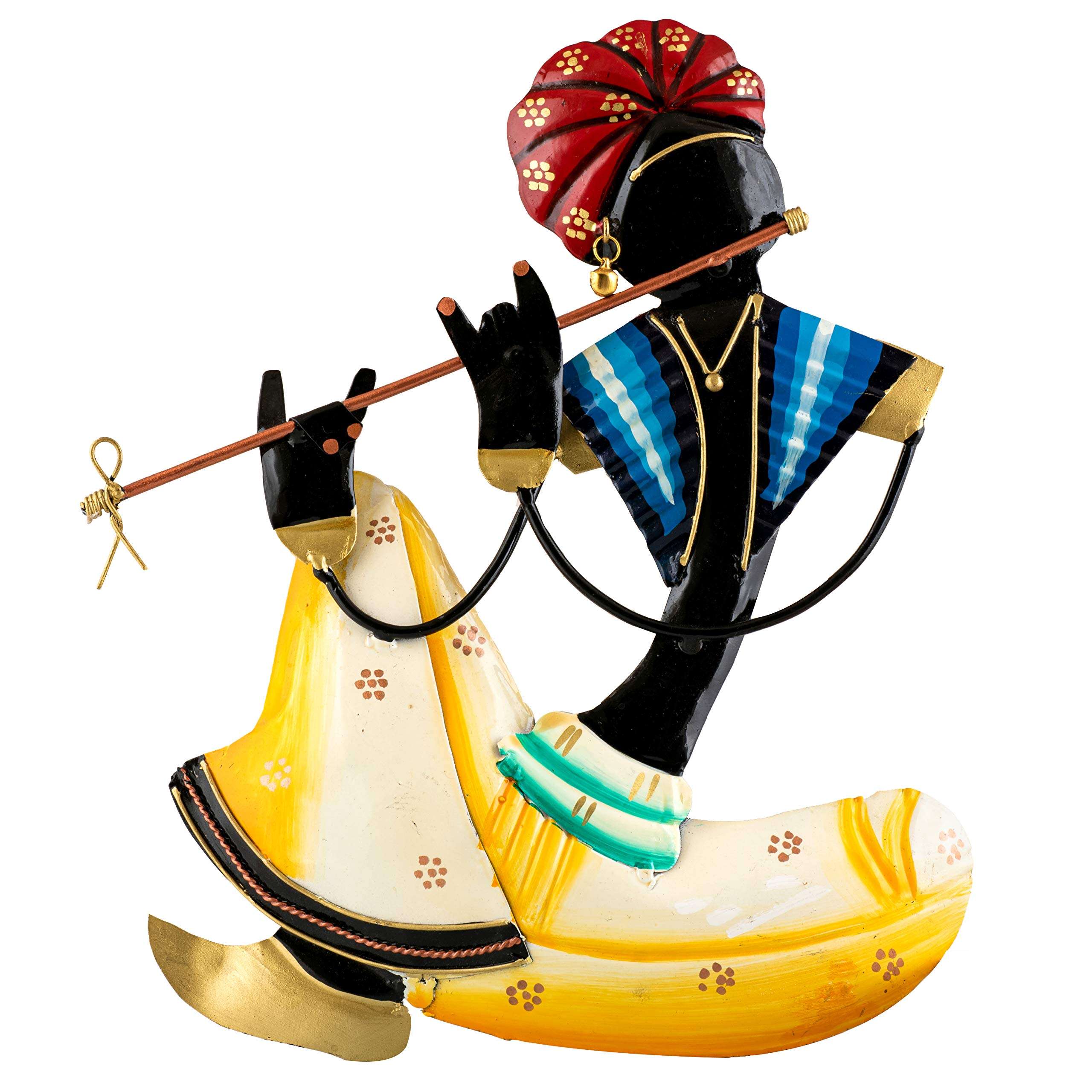 Karigaari Multicolor Set of 4 Rajasthani Men Wall Hanging 4