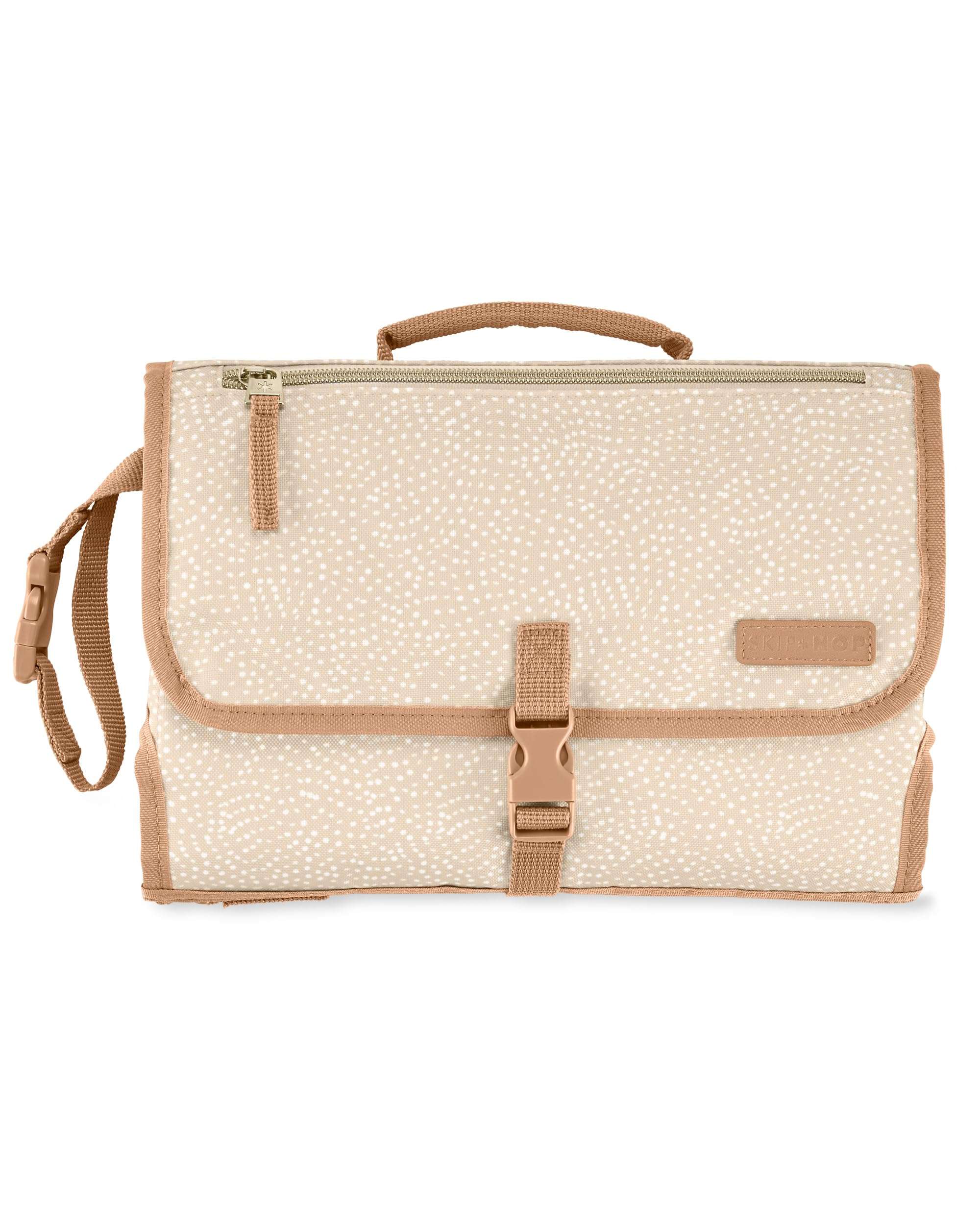 Skip Hop Portable Baby Changing Pad, Pronto, Beige Swirl Dot 1