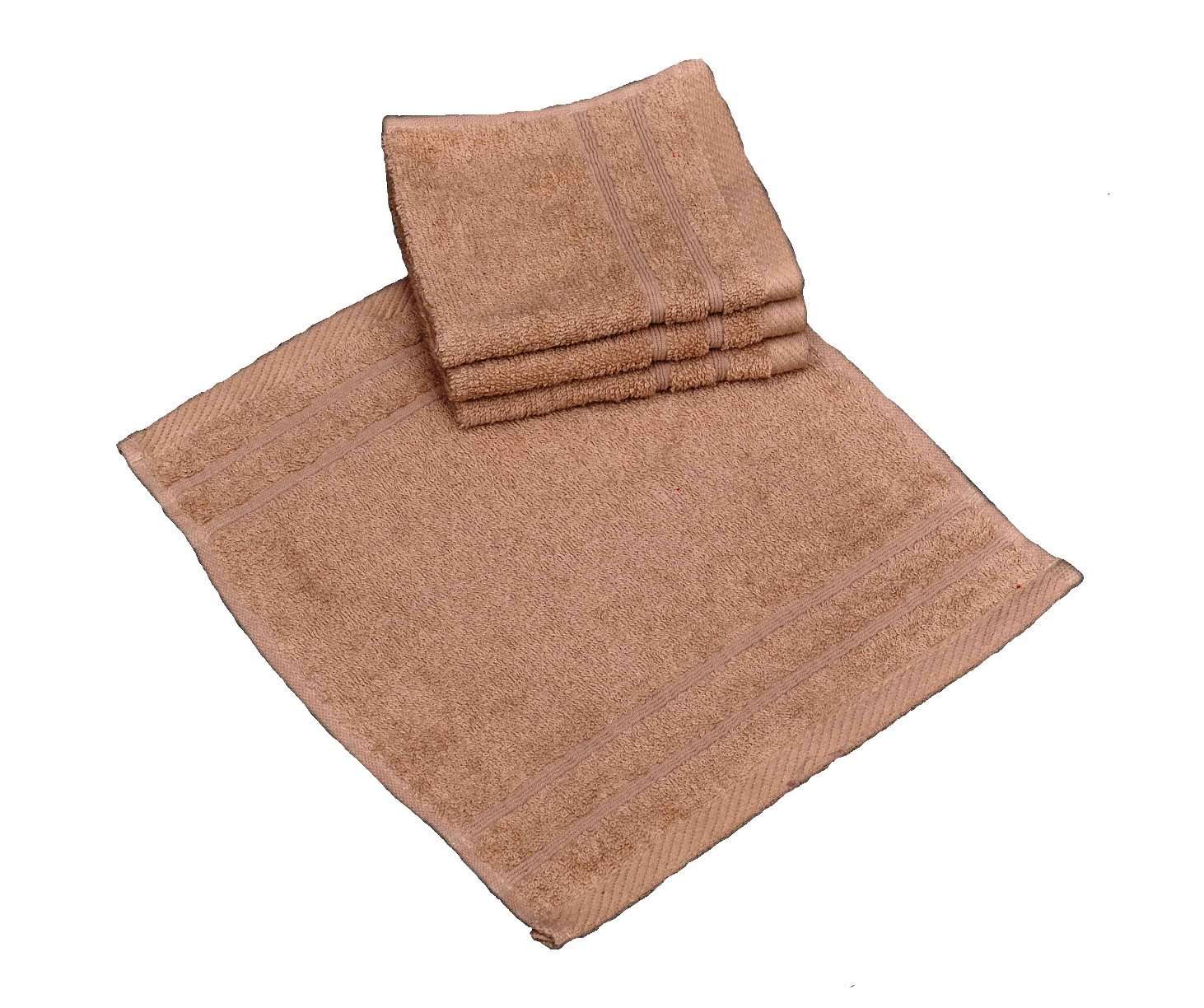 AVI Living Everyday Face Towel Set| Pack of 4| Pieces, 12"x12"| 500 GSM| Super Absorbent, Women Men & Children's, Ultra Soft, Premium Cotton| Color: Beige 2