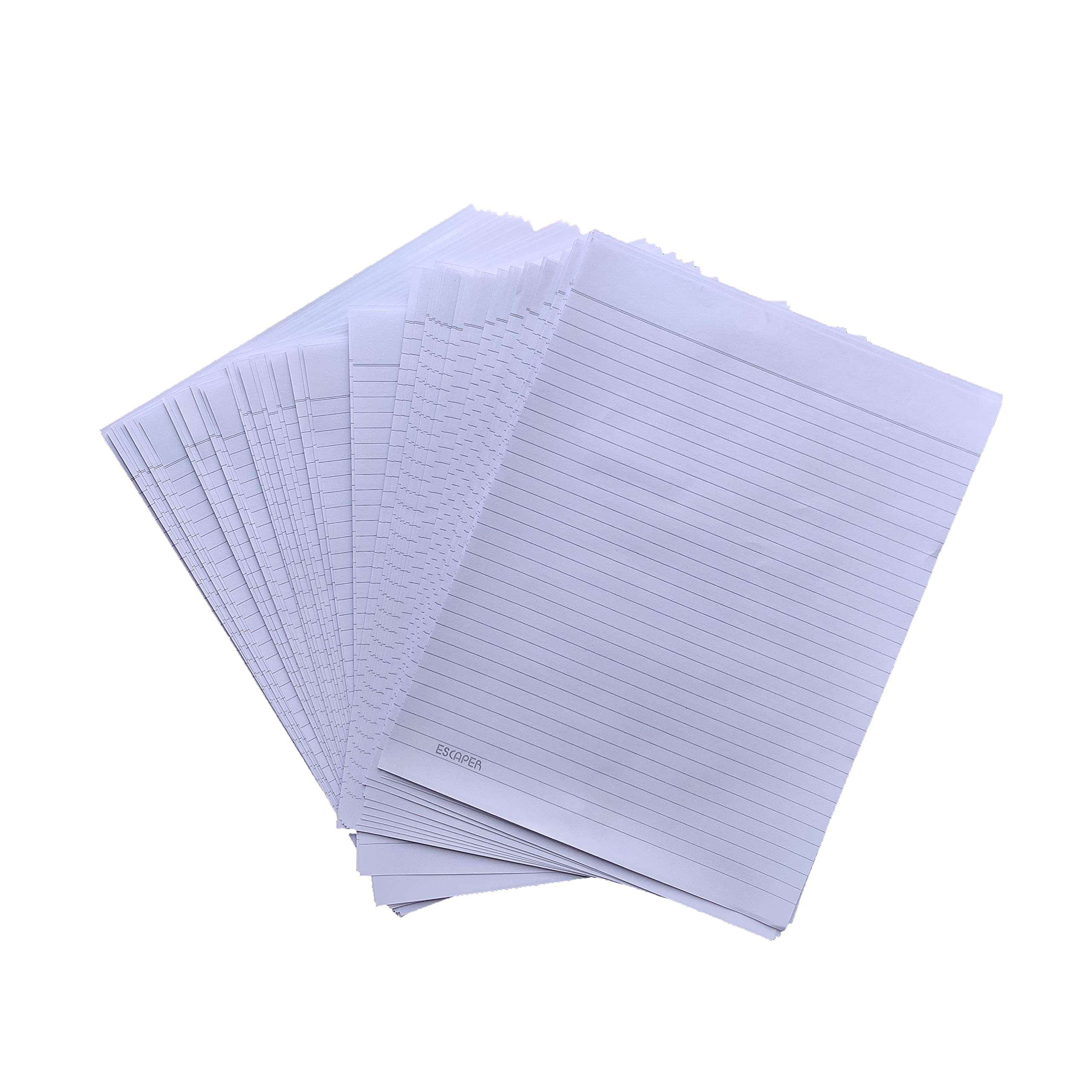 ESCAPER Write Your Way to Success with 200 Loose, A4 Ruled Sheets (Both Sides Ruled - 90 GSM - 11 x 8.5 inch) - Perfect for Exams, Projects, and Daily Notes