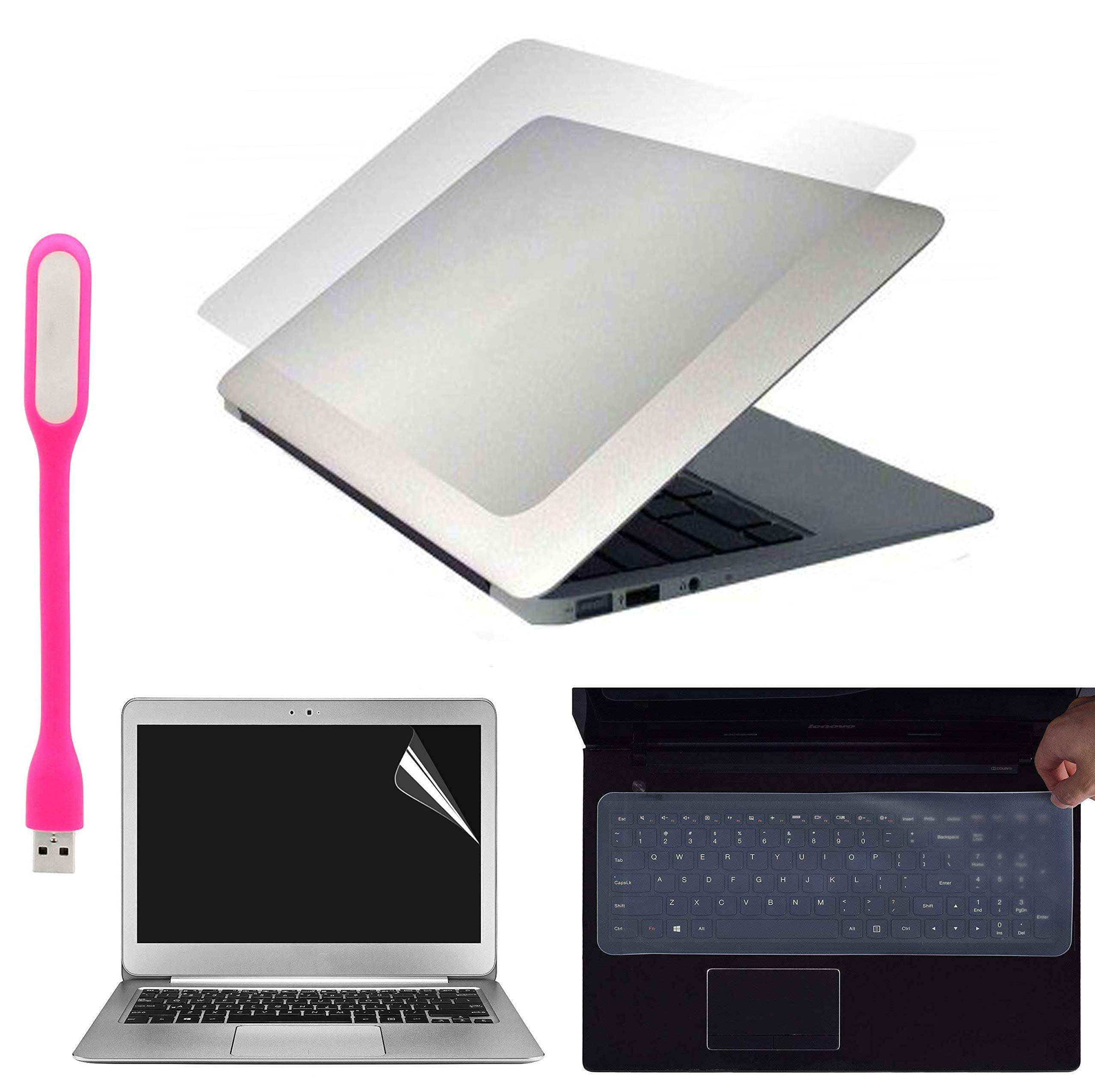 Ramiya 4 in 1 Combo - Laptop Lamination, Screen Guard, Keyboard Protector LED Light and Laptop Skin for All Laptop Accessories Combo Kit Size 15.6 1