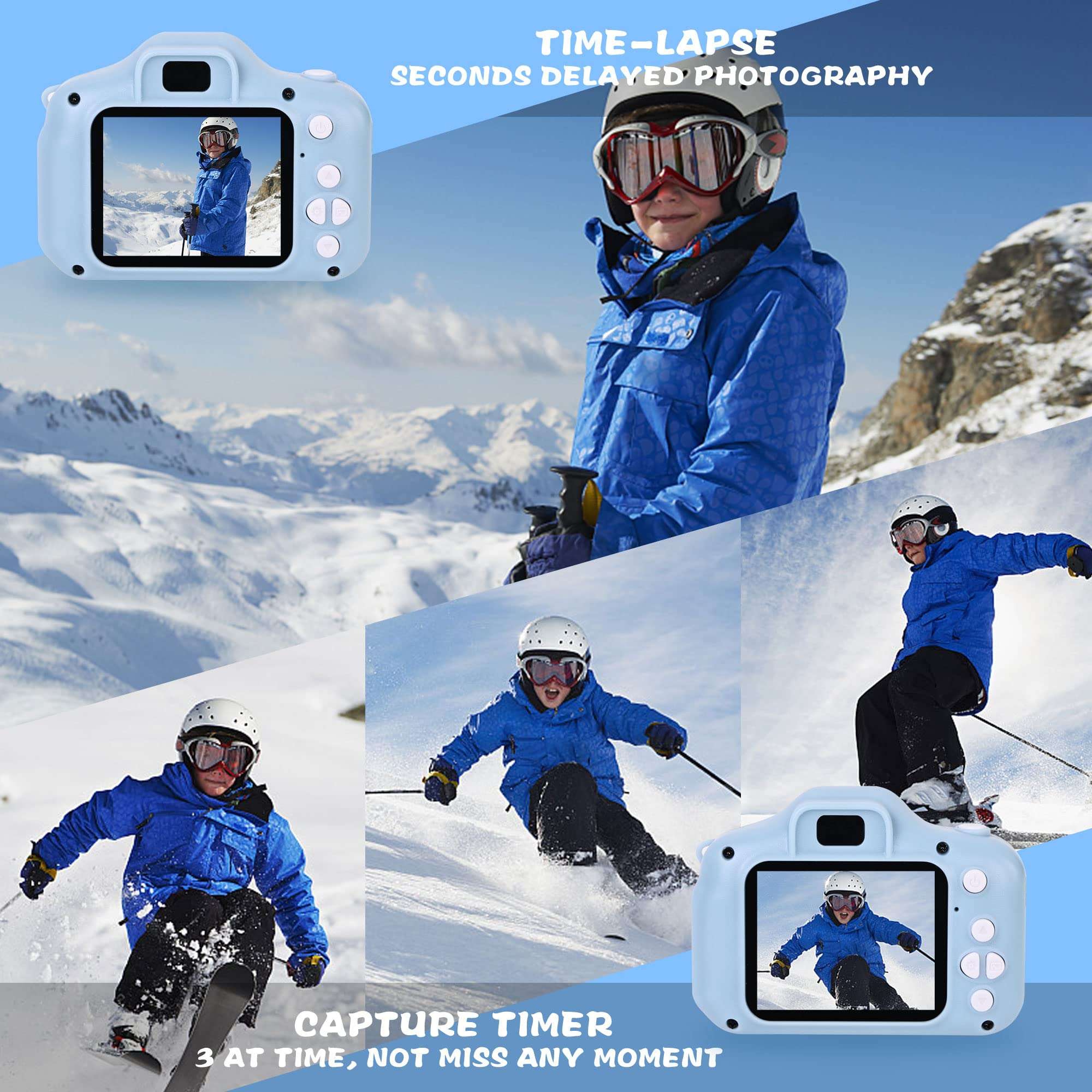 Kids Camera Toys for 3 4 5 6 7 Year Old Girls Toddler Camera for Kids Birthday Festival Gifts for Girls Age 3-9 1080P Video Camcorder with 16G Memory Card 5