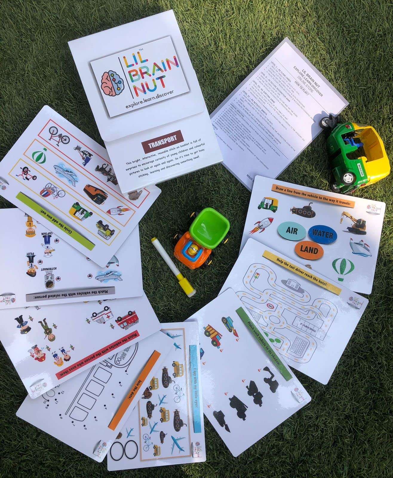 LIL BRAIN NUT Kid's My Transport Book Set Transport, Shapes, Colors, Numbers, 6