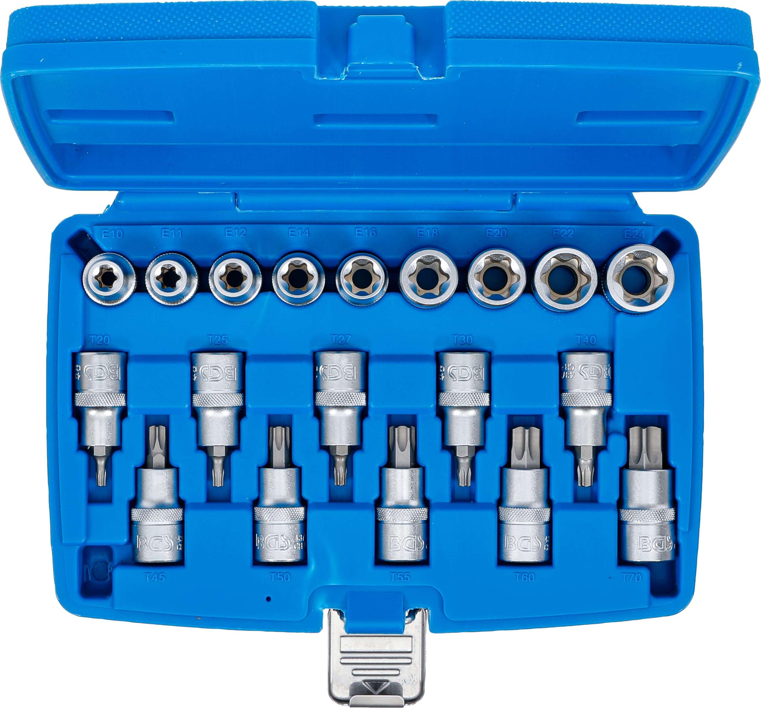 BGS 5100 | Bit Socket/Socket Set | 12.5 mm (1/2") Drive | E-Star/T-Star (for Torx) | 19 pcs. 5