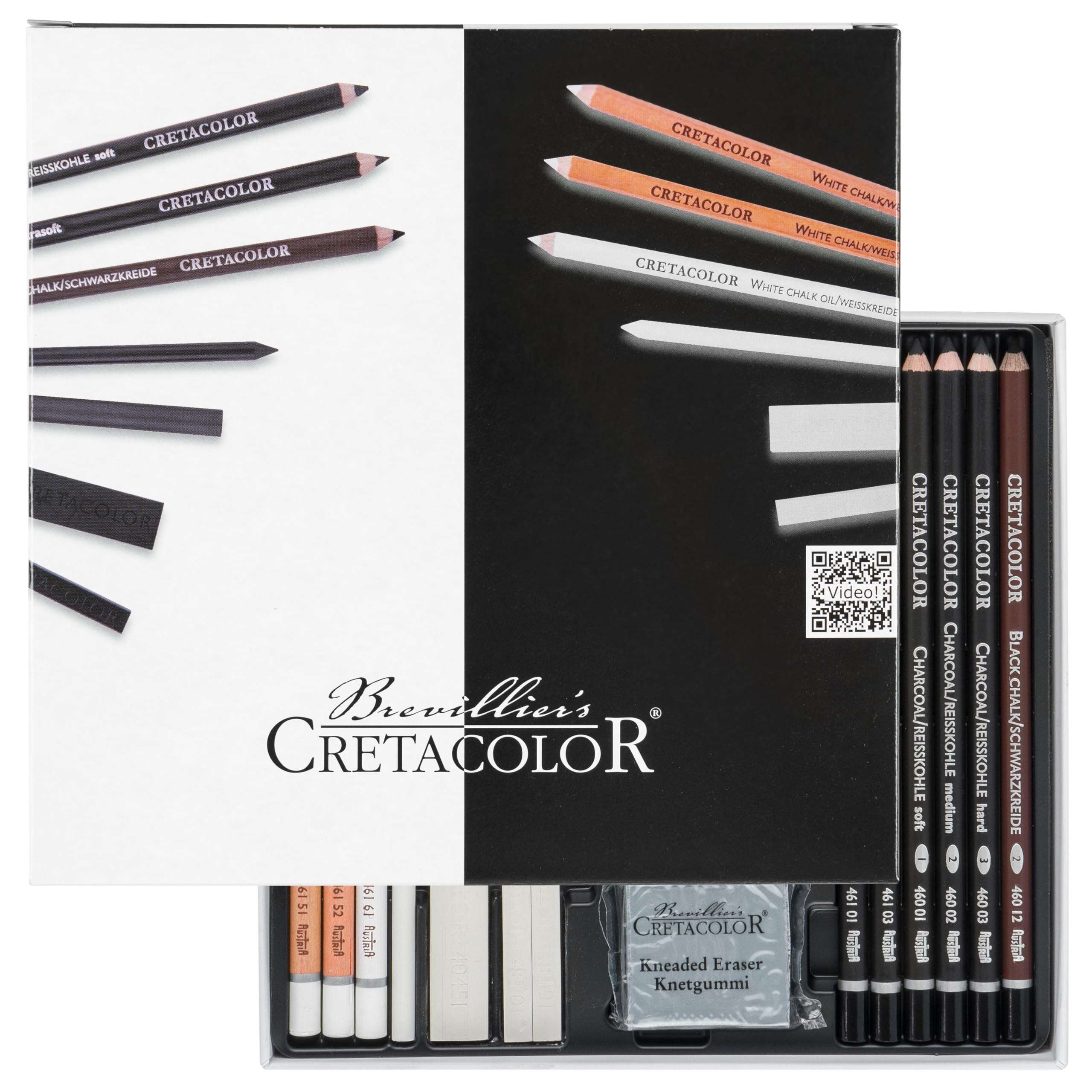 Cretacolor Black & White Drawing 25-Piece Set, Multi 1