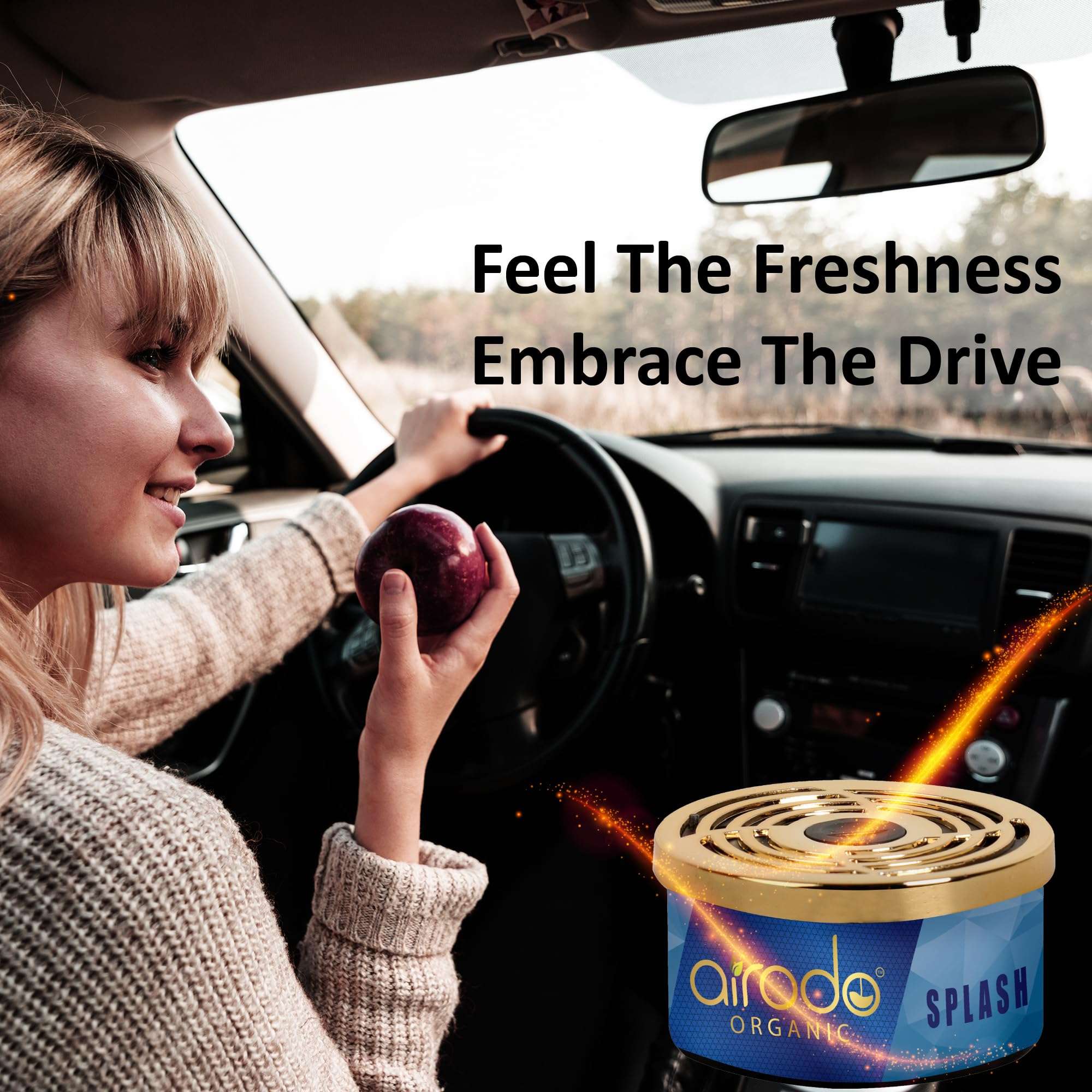 Airodo One Splash Organic Car Perfume, Strong Fiber Air Freshener to Freshen'up Your Car - 40 g,Car Accessories interior car perfumes and fresheners 6