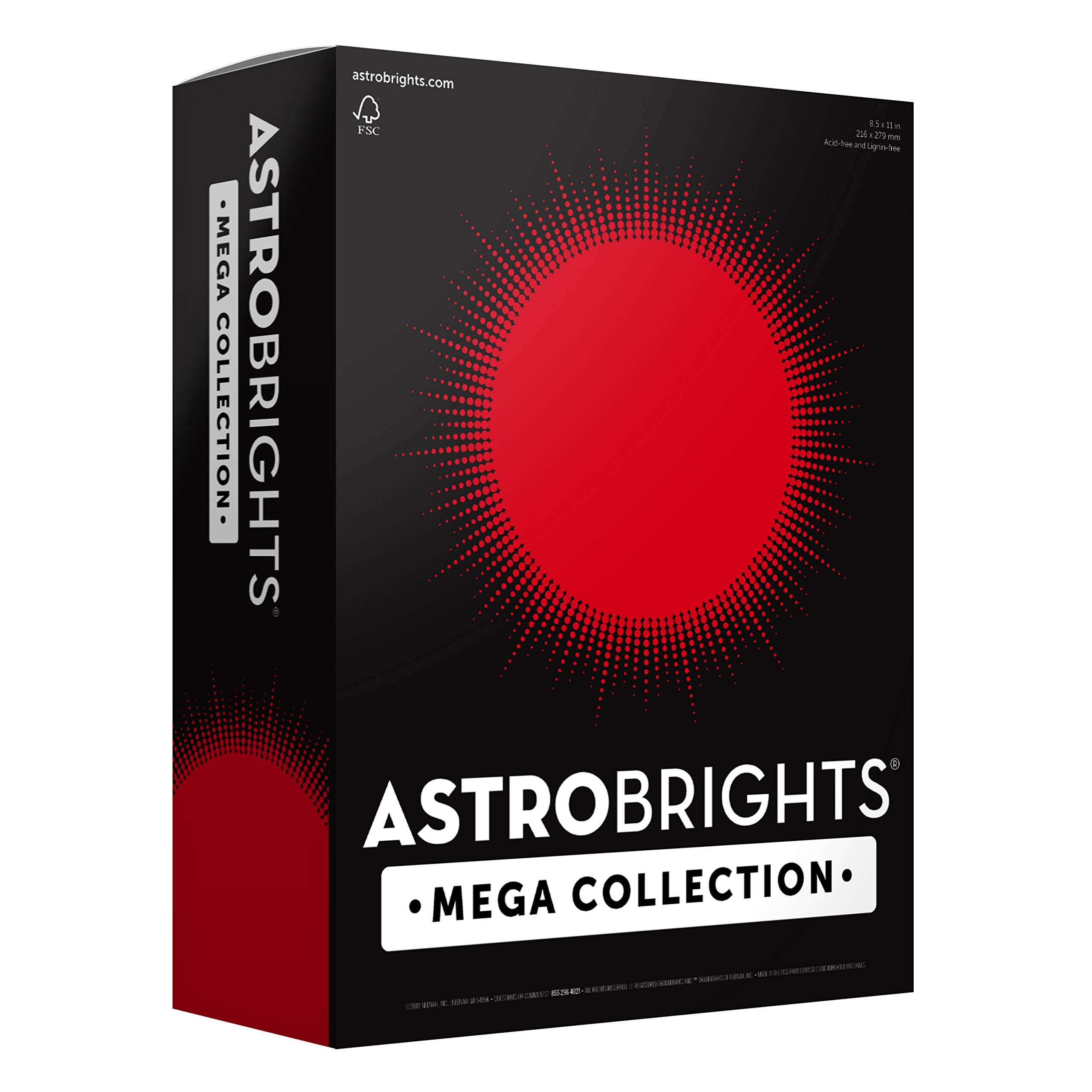 Astrobrights Mega Collection, Colored Paper, Ultra Red, 625 Sheets, 24 lb/89 gsm, 8.5" x 11" - MORE SHEETS! (91692) 1