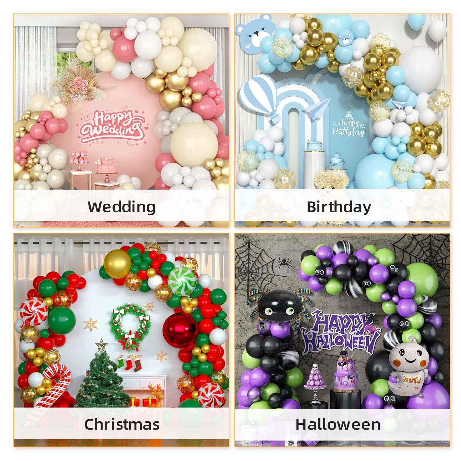 JINSENHUI 8FT & 5FT Gold Balloon Stand Kit, Free Bending Balloon Arch Column, Half Arch Balloon Stand with Base for Wedding, Birthday, Baby Shower, Graduation, and More 6