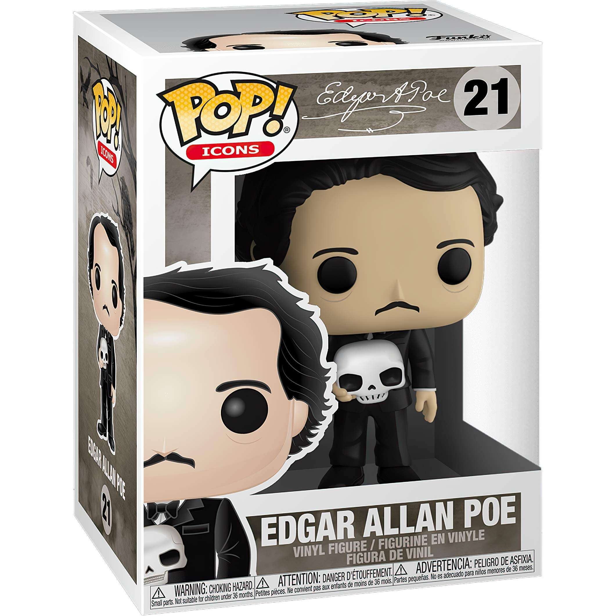 Edgar Allan Poe: Funk o Pop! Icons Vinyl Figure Bundle with 1 Compatible 'ToysDiva' Graphic Protector (021-46774 - B) 4